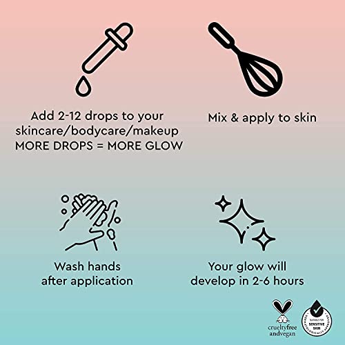 Tanologist Face and Body Self Tan Drops Mini, Medium - Bronzing Drops - Illuminating Self Tanning Drops, Natural Ingredients & Vegan - 0.5 Fl Oz