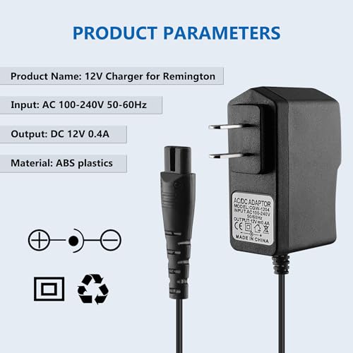 FNKTQL 12V for Remington Shaver Charger PA-1204N, Replacement for Remington Shaver F5-5800 F5800 F7800 F5790 F4790 FR750 MS-280 MS-290 MS3-2000 Electric Razor Trimmer Charger Cord