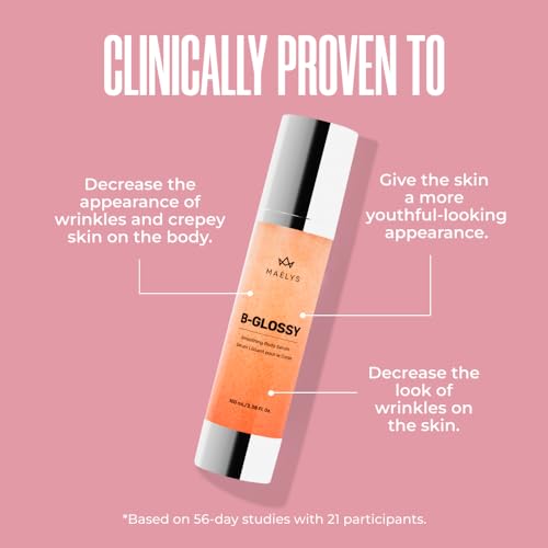 MAËLYS B-GLOSSY Smoothing Body Serum - Hyaluronic Acid Serum for Body - Hydrating Wrinkle Serum with Peptides & Shea Butter