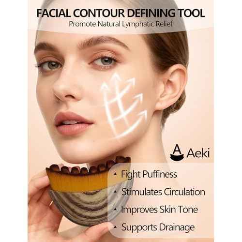 Aeki Lymphatic Contour Face Brush,Aeki Facial Massage Brush,Aeki Lymphatic Face Brush.Ergonomic face Tool Relieve Fatigue (1PCS)