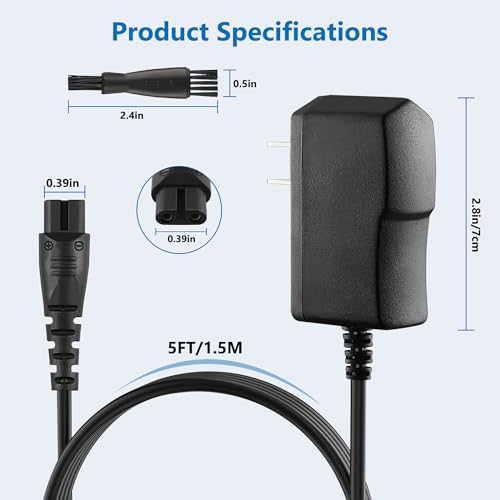 FNKTQL 12V for Remington Shaver Charger PA-1204N, Replacement for Remington Shaver F5-5800 F5800 F7800 F5790 F4790 FR750 MS-280 MS-290 MS3-2000 Electric Razor Trimmer Charger Cord