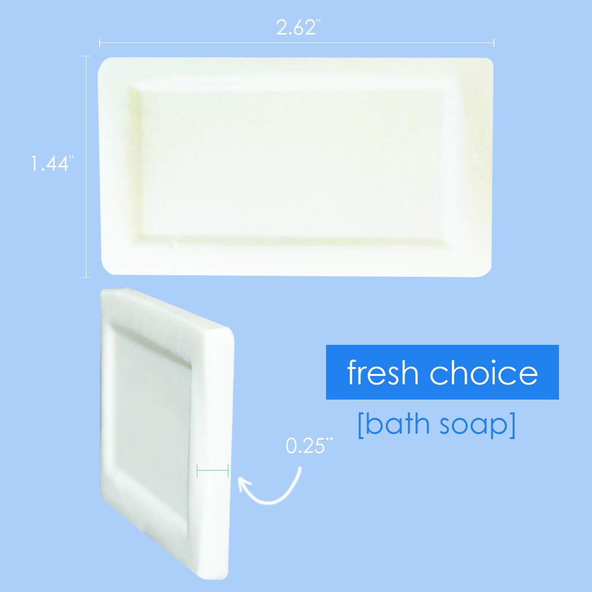 Fresh Choice Bulk Hotel Soap, Individually Wrapped Bar Soaps, Mini Trial Size Toiletries, Bath Body Hand Soap for Airbnb, VRBO, Vacation Rentals and Motel Guest Bathroom, 0.85 oz, Pack of 50
