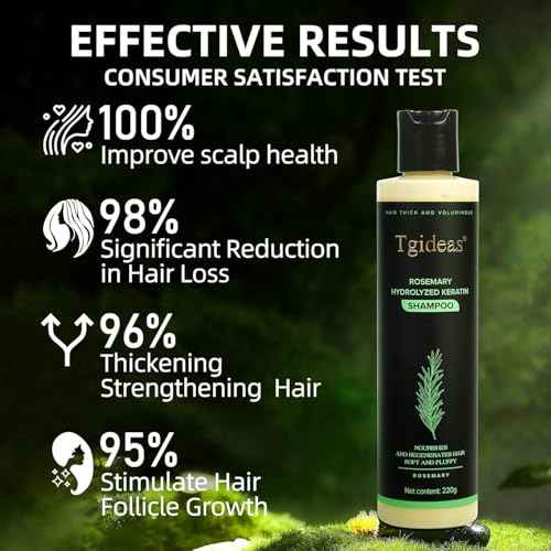 Tgideas Organic Rosemary Hair Growth Shampoo for Women and Men-Natural Thickening & Strengthening Shampoo with Hydrolyzed Keratin for Thinning Hair & Hair Loss 7.4 fl.oz