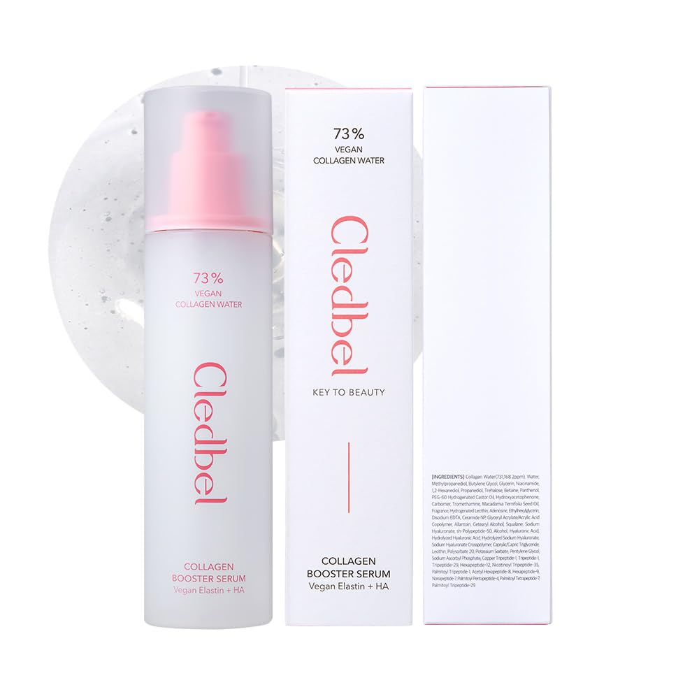 Cledbel Collagen Booster Serum, 150ml/ 5.07fl. Oz, Firming, Plumping & Hydrating Serum, 73% Vegan Collagen Water, Vegan Elastin, Hyaluronic Acid, for All Skin, Korean Skincare, Paraben-Free
