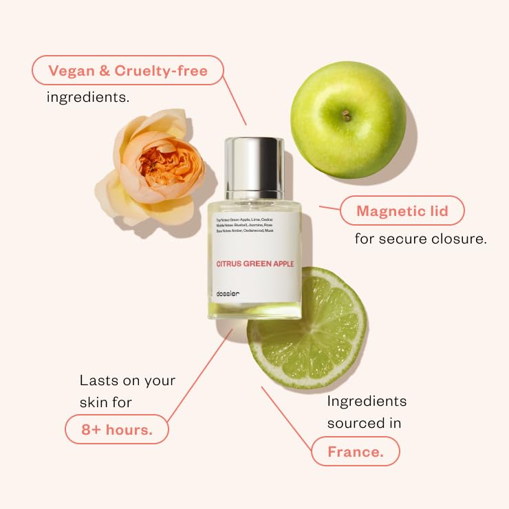 Dossier - Citrus Green Apple - Eau de Parfum - Inspired by D'Gabbana's Light Blue - Perfume Luxury - Pure Infused - For Women - Fragrance 1.7 oz (Spray 50ml)