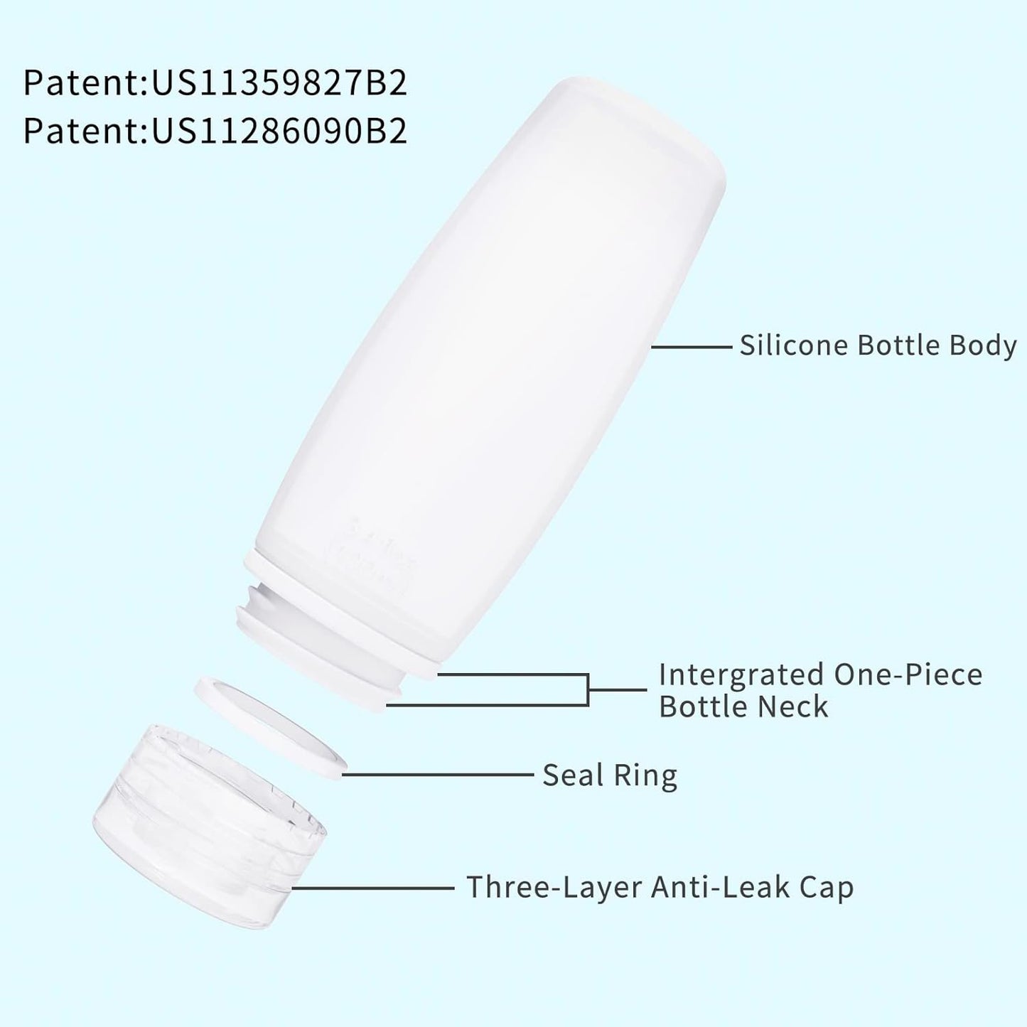 Travel Size Silicone Bottles Set - TSA Approved Leak-Proof 4 Pack for Toiletries