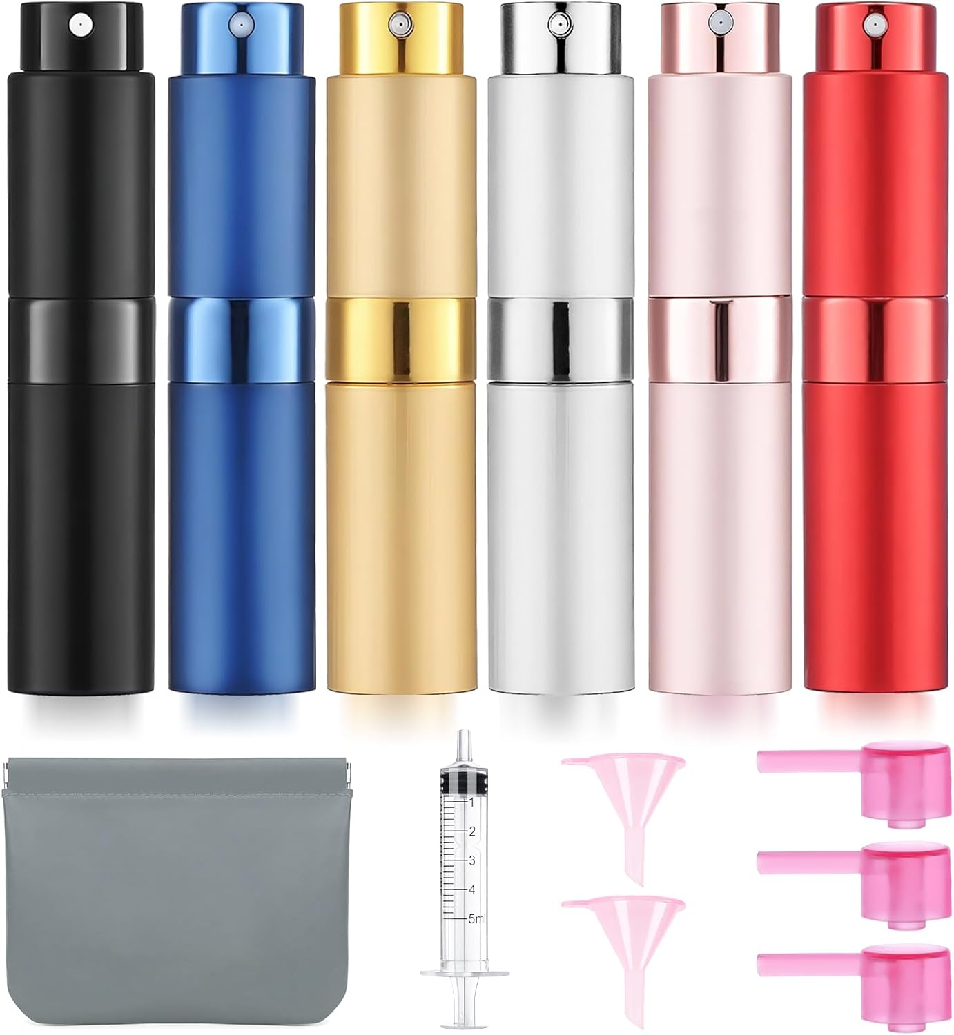 8ML Perfume Atomizer Spray Bottle - 6 Pack Travel Refillable Mini Cologne Dispenser