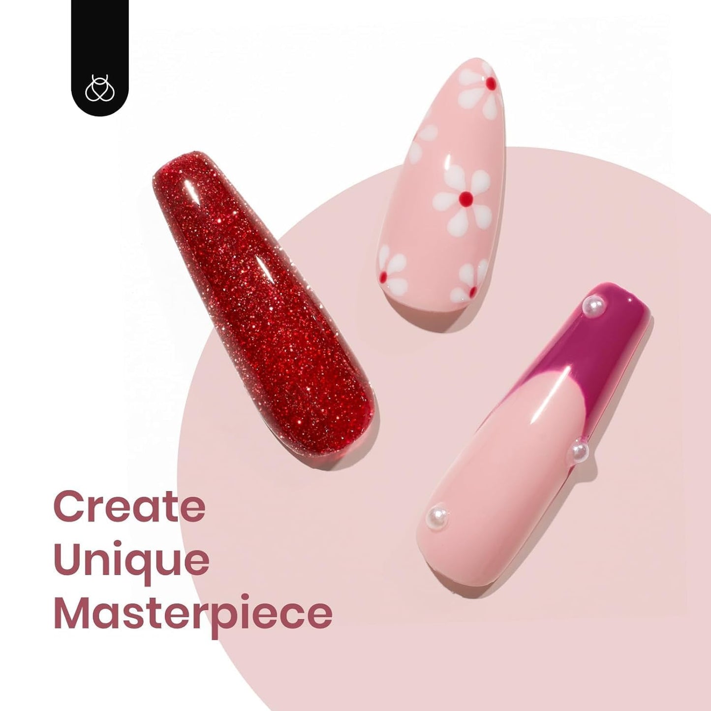 Beetles 6-Pack Fall Gel Nail Polish Set - Brown, Green, Yellow, Burgundy & Glitter - Soak Off UV/LED Manicure Gift for Women