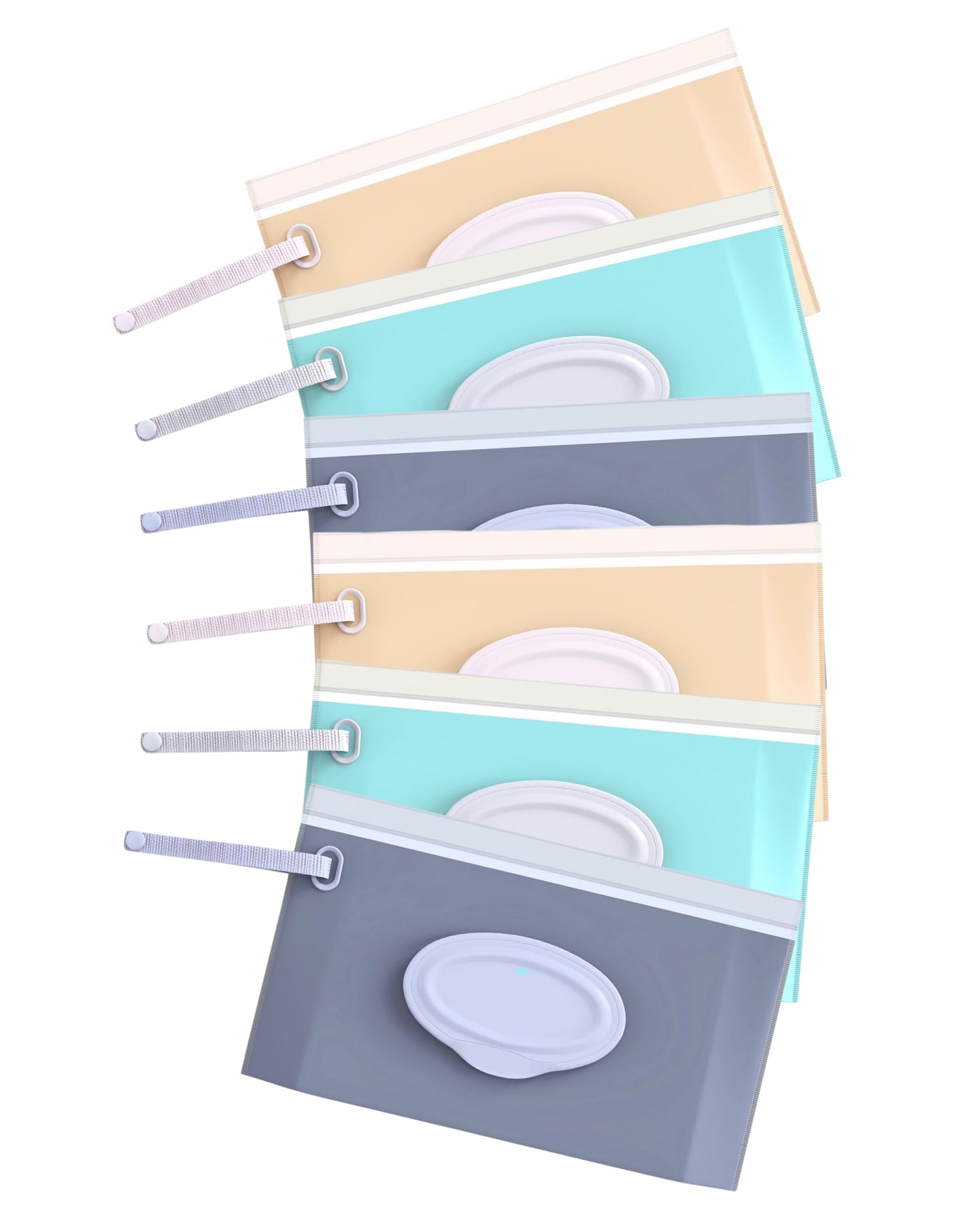 Baby Wipe Case Travel Holder | Keeps Wipes Moist | Set of 6 Wet Wipes Holders Cases | Portable Travel On The Go Refillable Dispenser Container, by purifyou