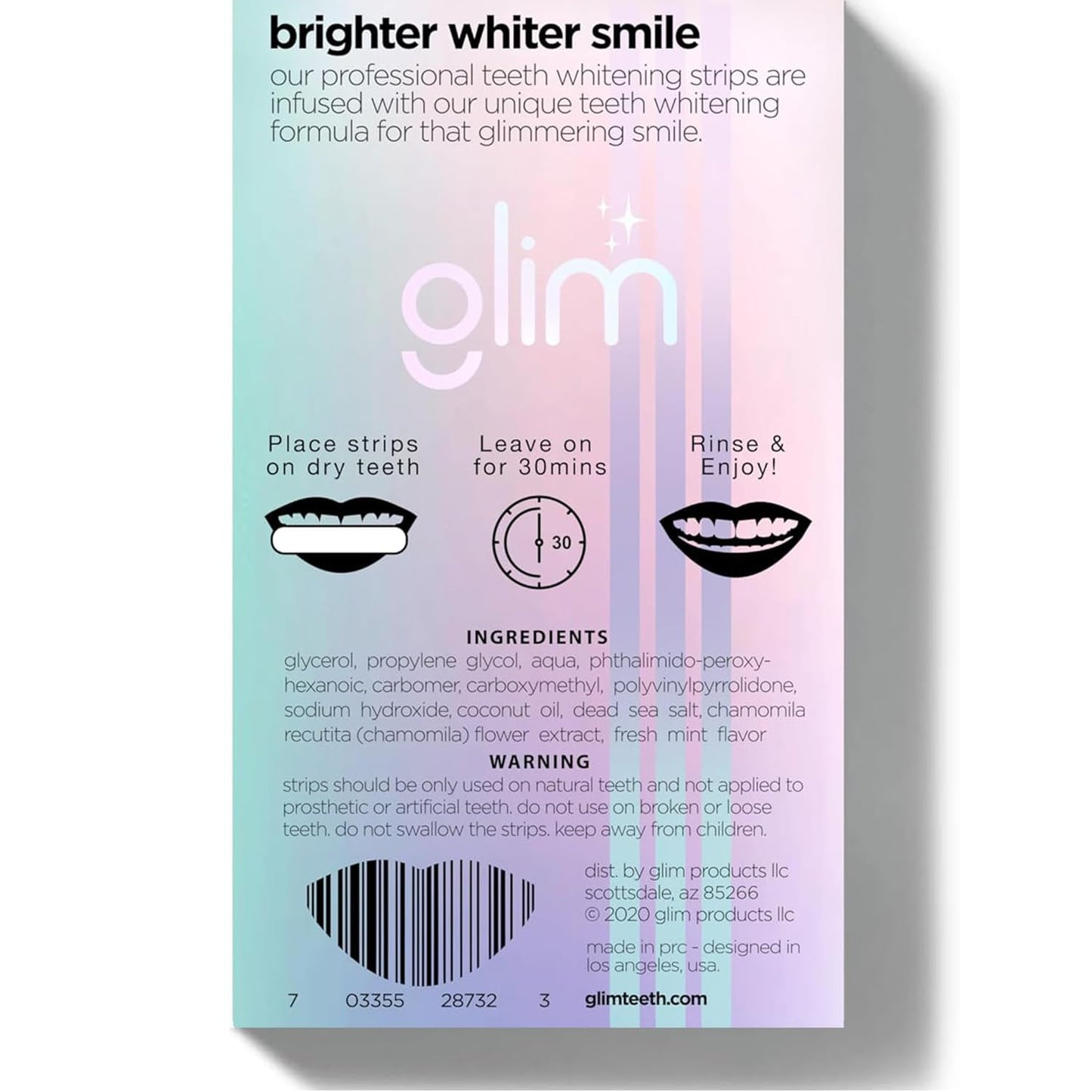 Professional Teeth Whitening 42 Strips (21 Pack), Hydrogen-Free, Non-Toxic, Dentist Recommended, Sensitivity Free - Vegan & Cruelty Free - (Mint)