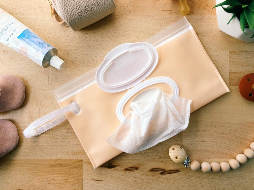 Baby Wipe Case Travel Holder | Keeps Wipes Moist | Set of 6 Wet Wipes Holders Cases | Portable Travel On The Go Refillable Dispenser Container, by purifyou