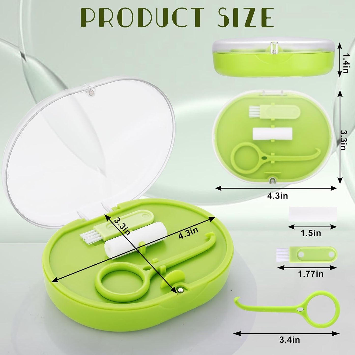 Orthodontic Retainer Storage Case with Cleaning Brush, Mirror & Chewing Tool - Double Layer Design