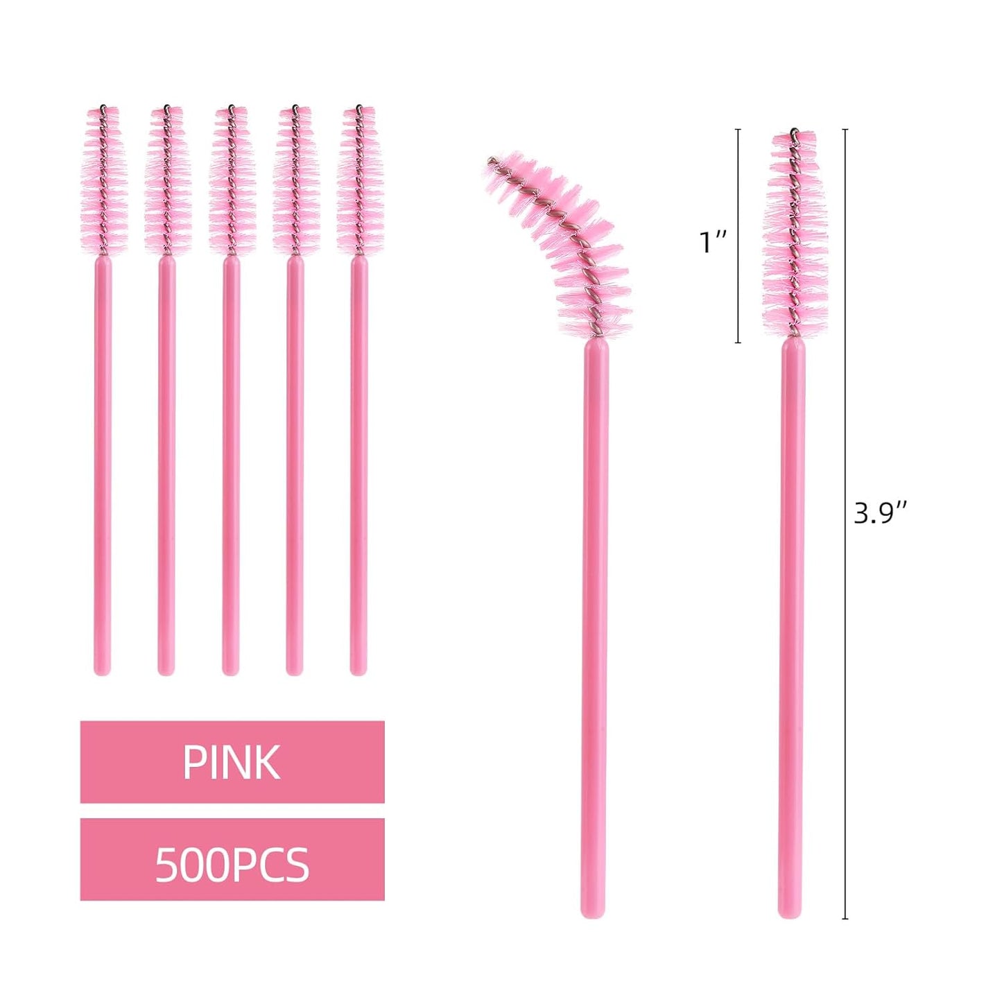 500 Disposable Mascara Wands - Colorful Eyelash Brushes & Spoolies for Extensions