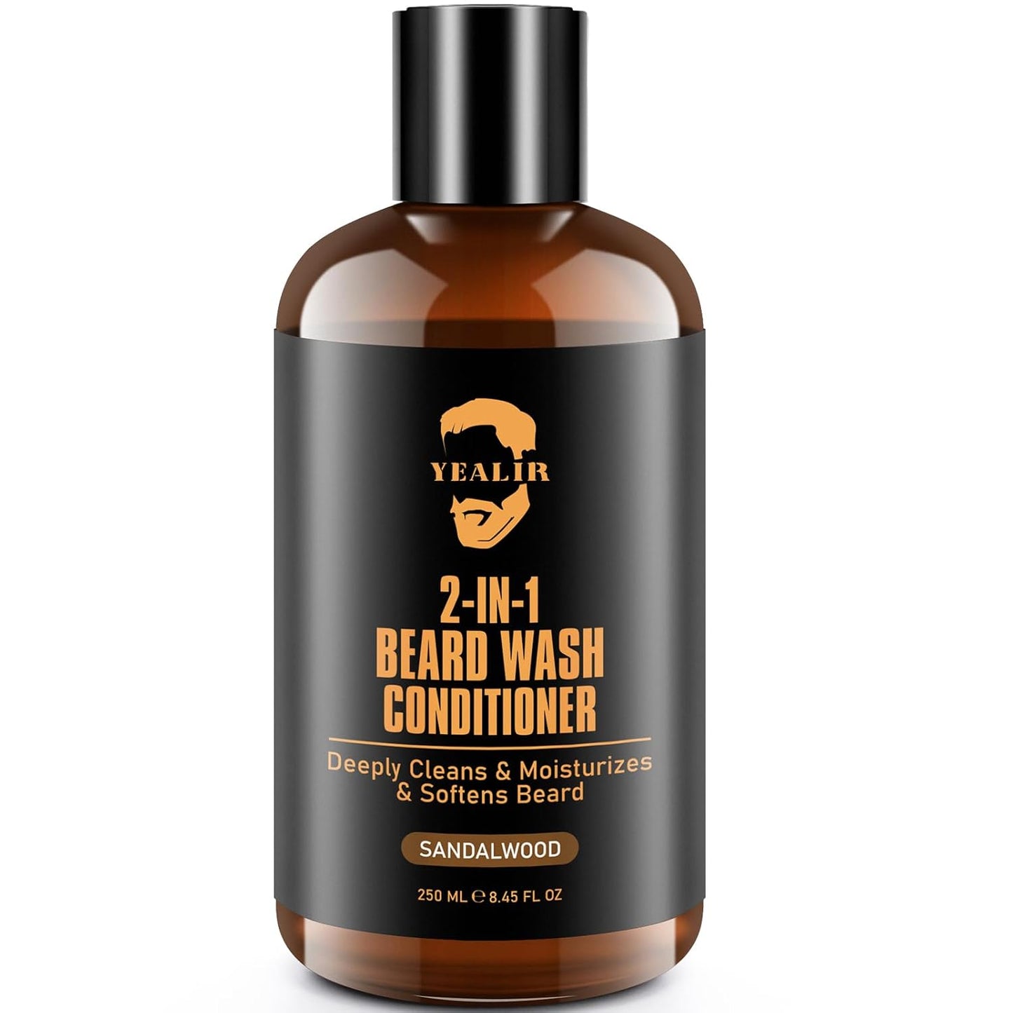 Beard Wash & Conditioner 2-in-1 – Hydrating Sandalwood Shampoo for Soft, Full Beard – 8.45 oz