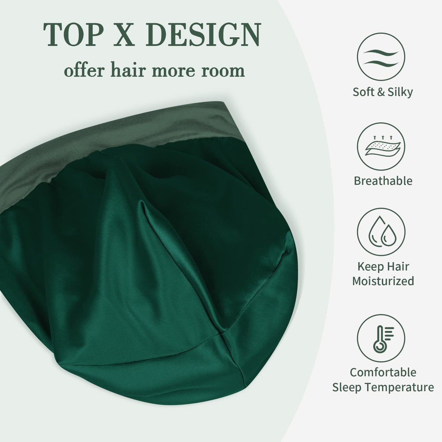Fittia Silk Satin-Bonnet Sleep Cap, Silk Hair Wrap for Sleeping, Loc Cap Dreadlocks for Black Women&Men, Unisex