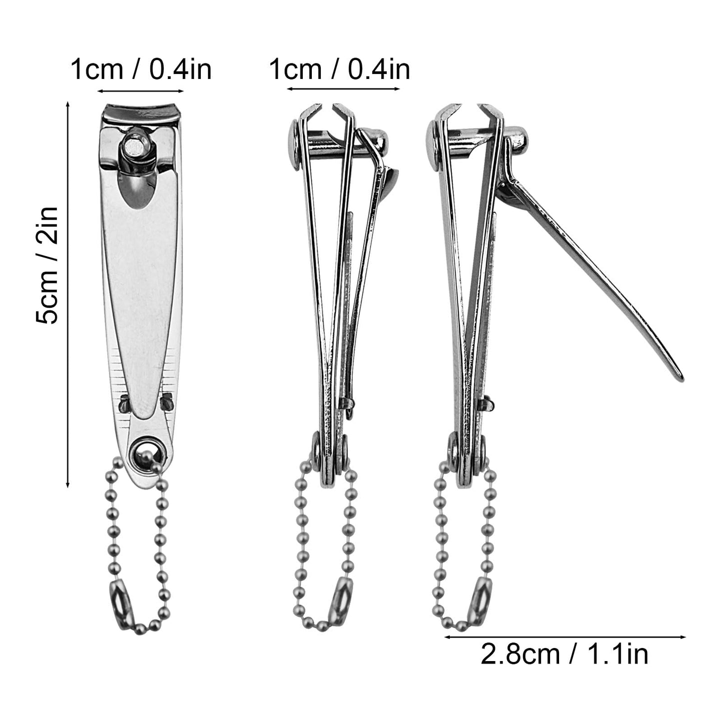 Individually Wrapped Nail Clippers in Bulk Stainless Steel Fingernail Clippers Bulk, Sturdy Thick Toenail Clippers Mini Men Women Nail Tip Cutter Trimmer for Homeless, Travel, Hotel (2 inch 100Count)