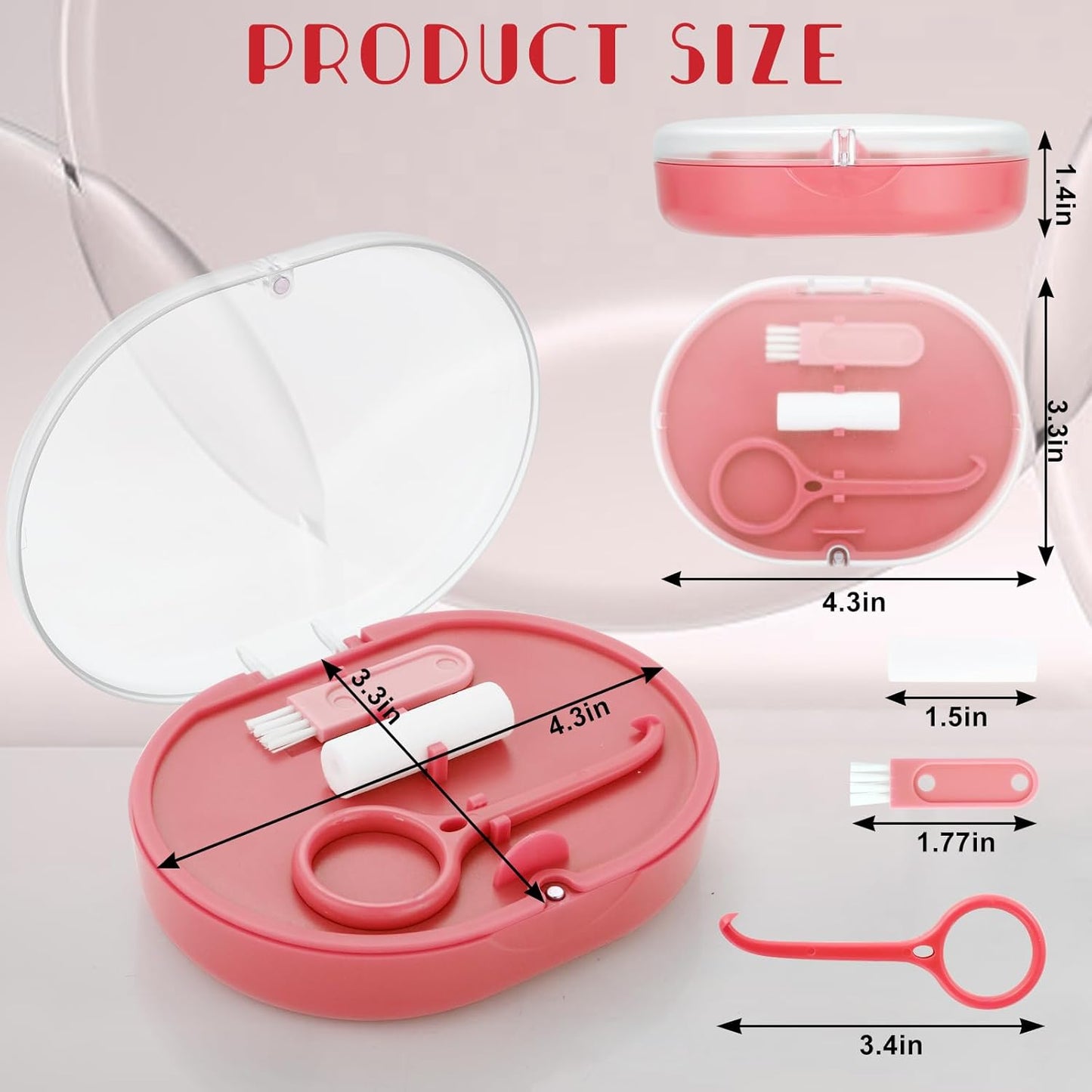 Orthodontic Retainer Storage Case with Cleaning Brush, Mirror & Chewing Tool - Double Layer Design
