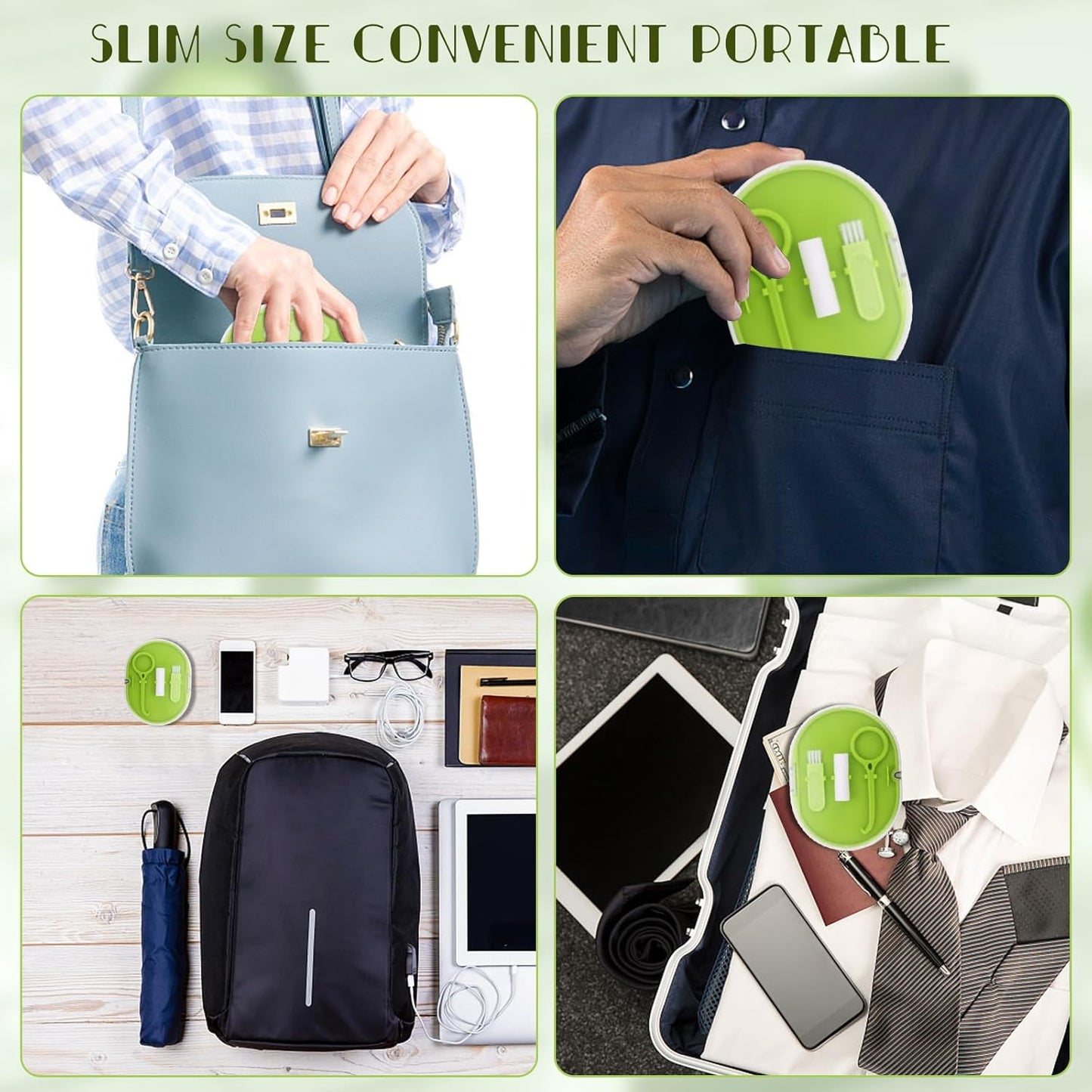 Orthodontic Retainer Storage Case with Cleaning Brush, Mirror & Chewing Tool - Double Layer Design