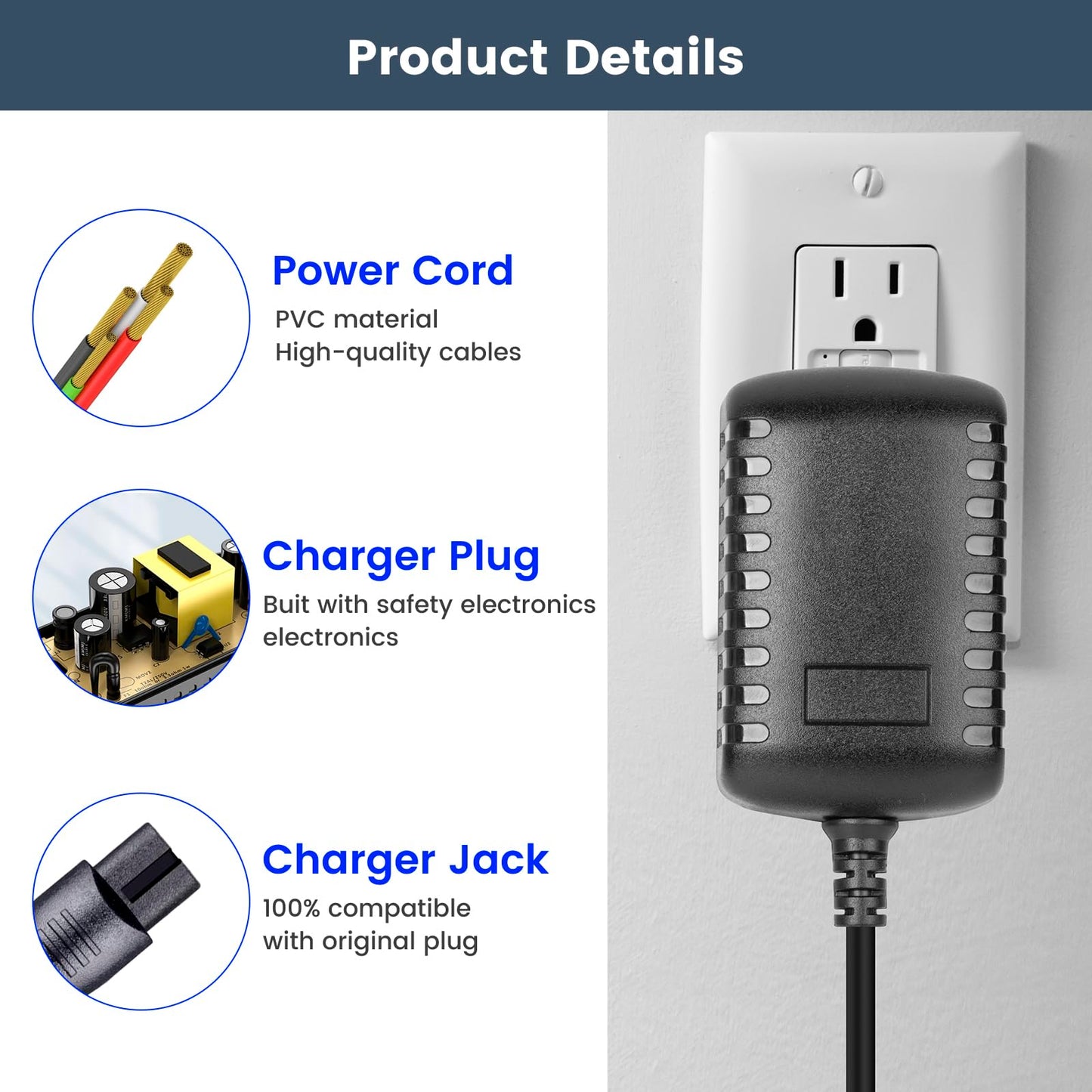 Charger for Remington Shaver for Replacement F5-5800 F5800 F5790 F4790 R5150 R6130 R-6150 MS2-390 MS3-2700 MS680 R9100 Shaver, Electric Razor Power Cord Adapter