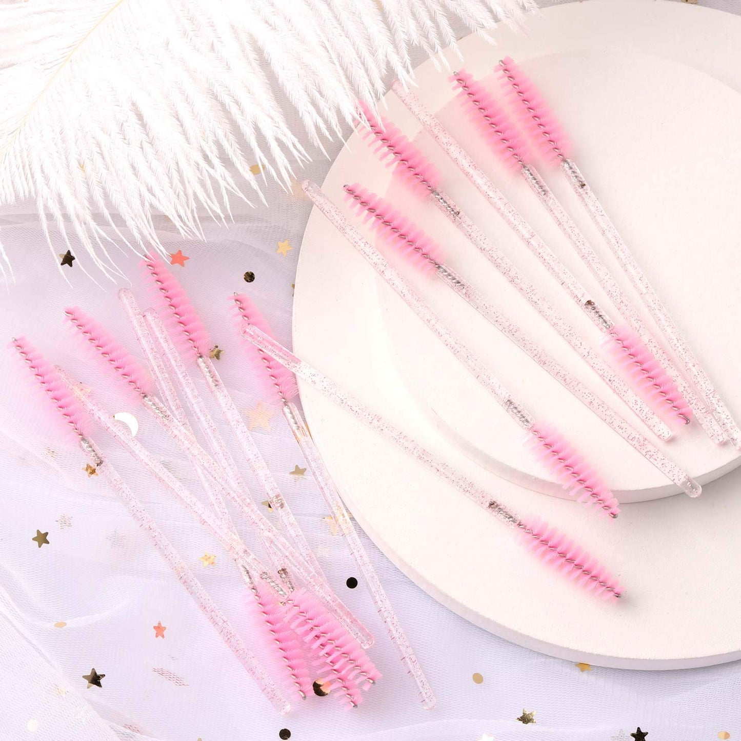 500 Disposable Mascara Wands - Colorful Eyelash Brushes & Spoolies for Extensions