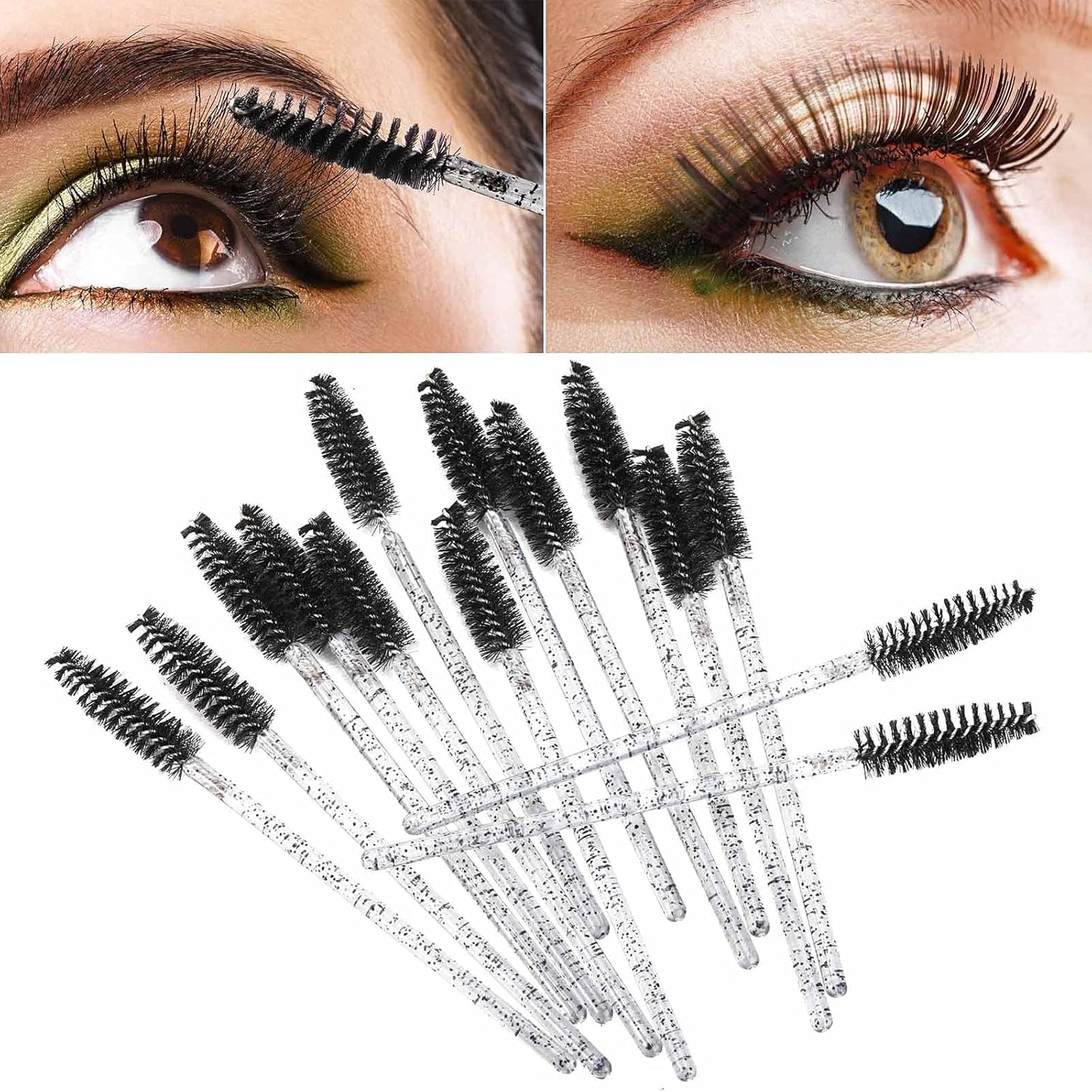 500 Disposable Mascara Wands - Colorful Eyelash Brushes & Spoolies for Extensions