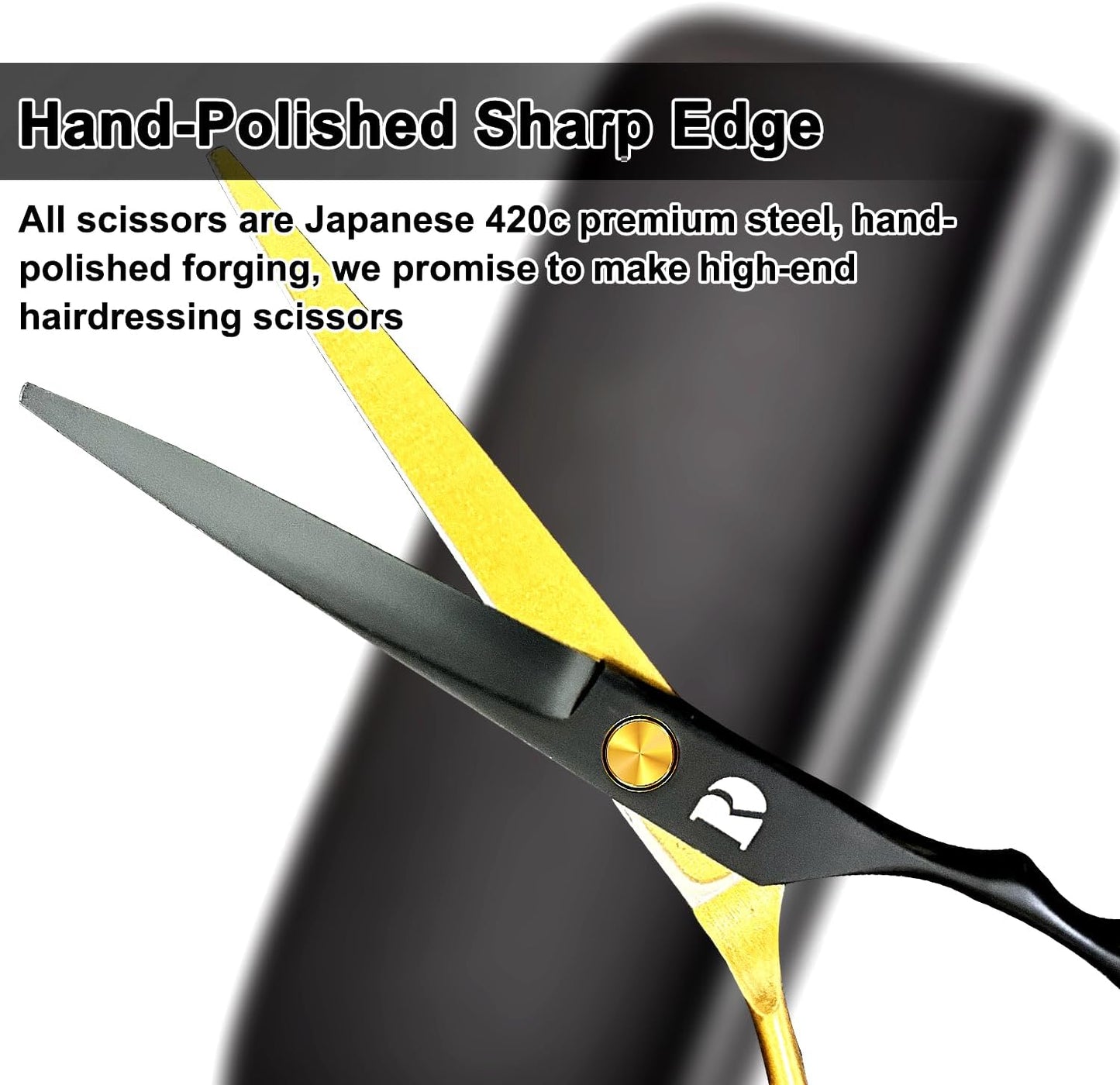 Professional 6-Inch Hair Cutting Shears Set - Barber Scissors & Thinning Shears Kit for Men, Women & Kids (Rainbow Finish)