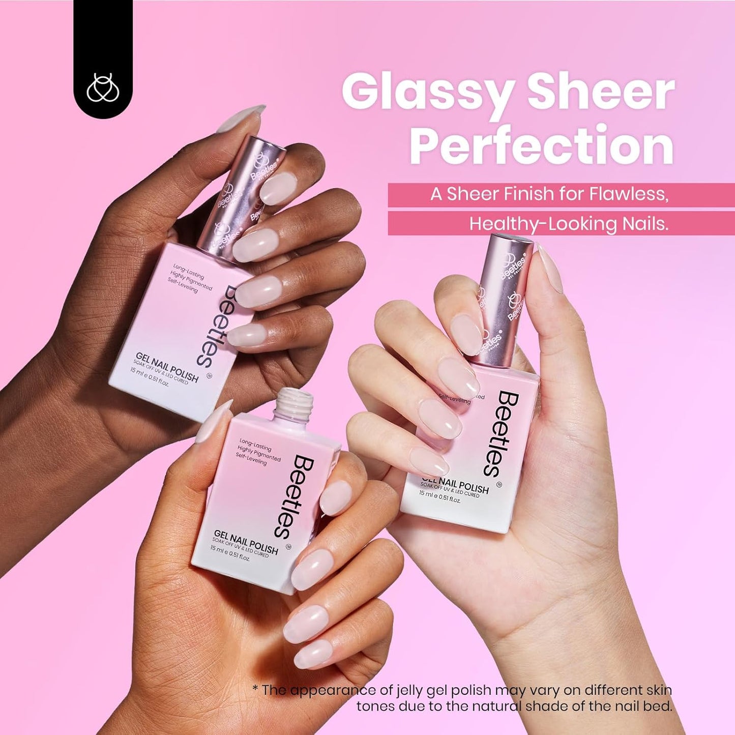 Beetles 6-Pack Fall Gel Nail Polish Set - Brown, Green, Yellow, Burgundy & Glitter - Soak Off UV/LED Manicure Gift for Women