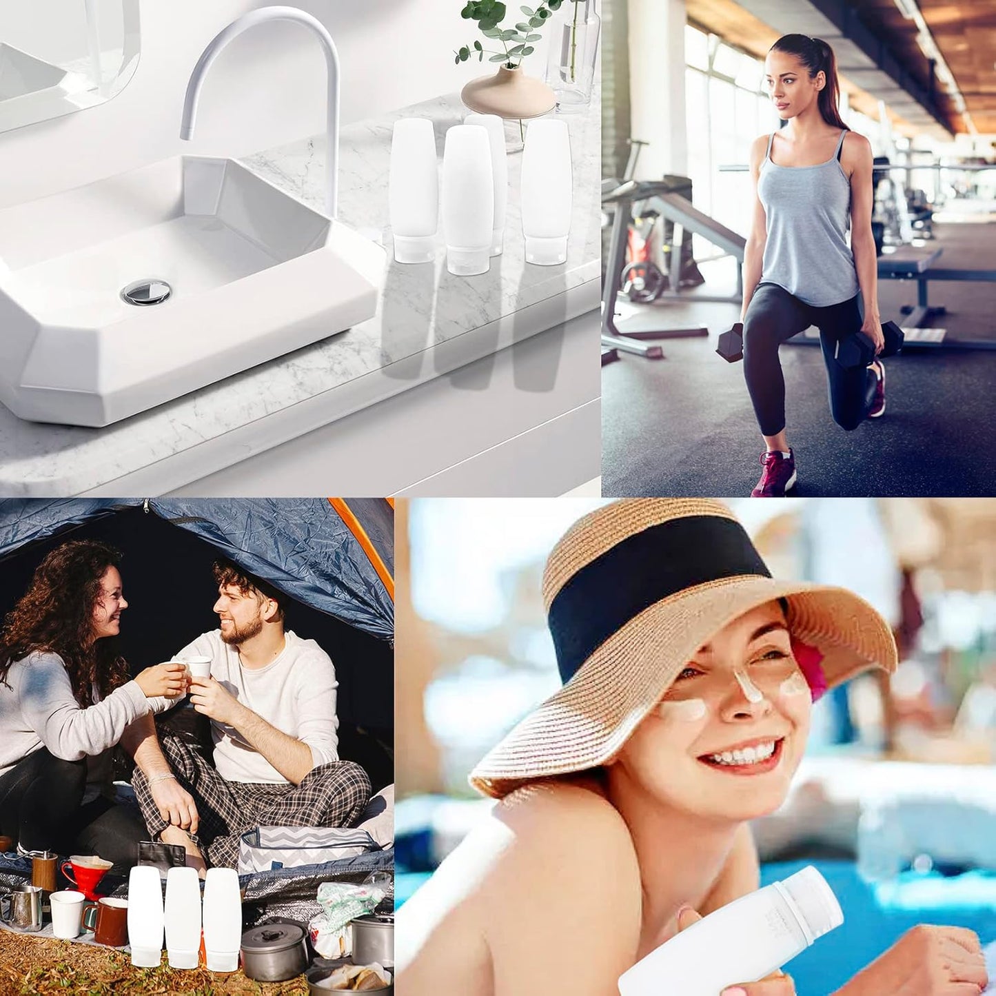 Travel Size Silicone Bottles Set - TSA Approved Leak-Proof 4 Pack for Toiletries