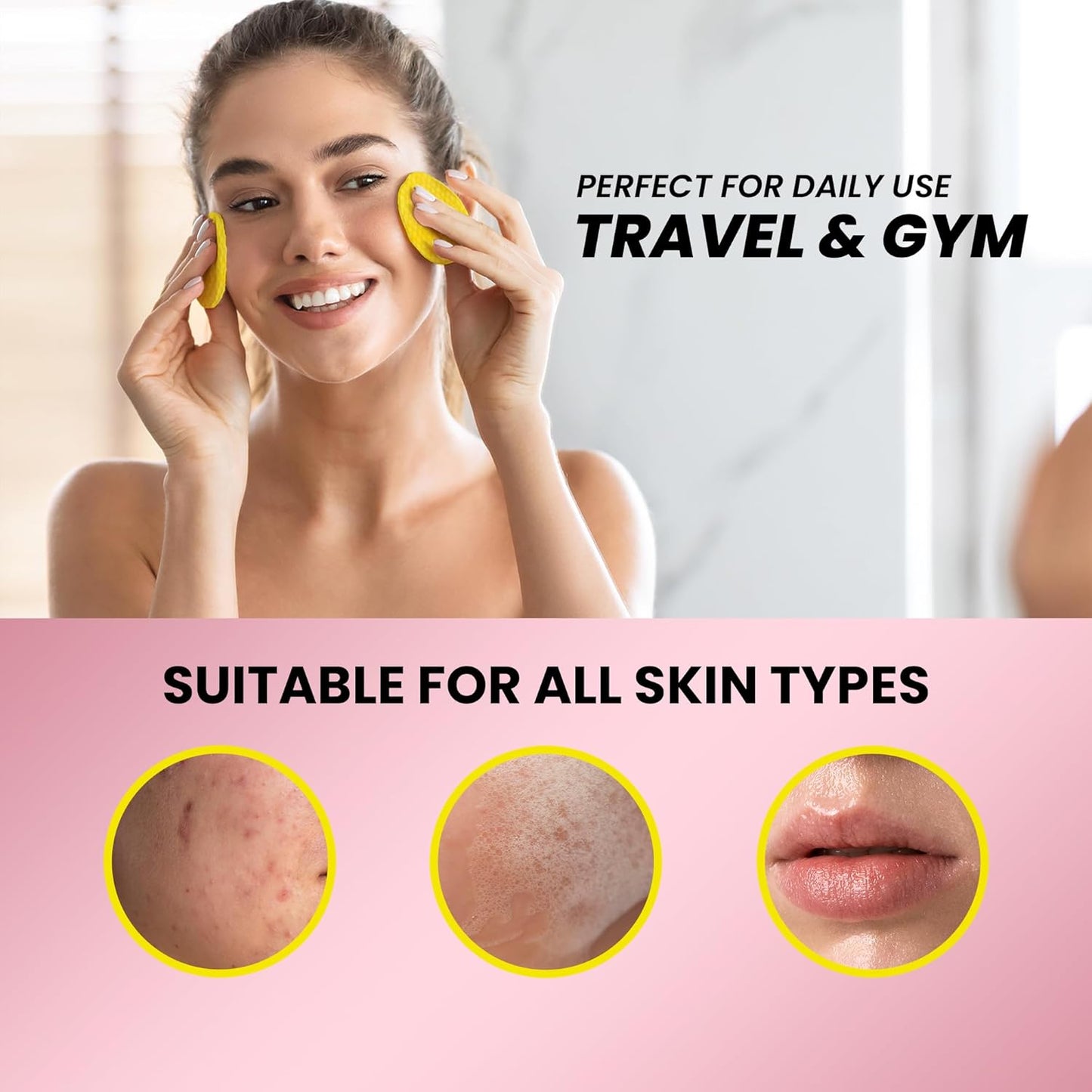 Turmeric & Kojic Acid Cleansing Pads for Dark Spots - Hydrating & Plumping - 50 Pads