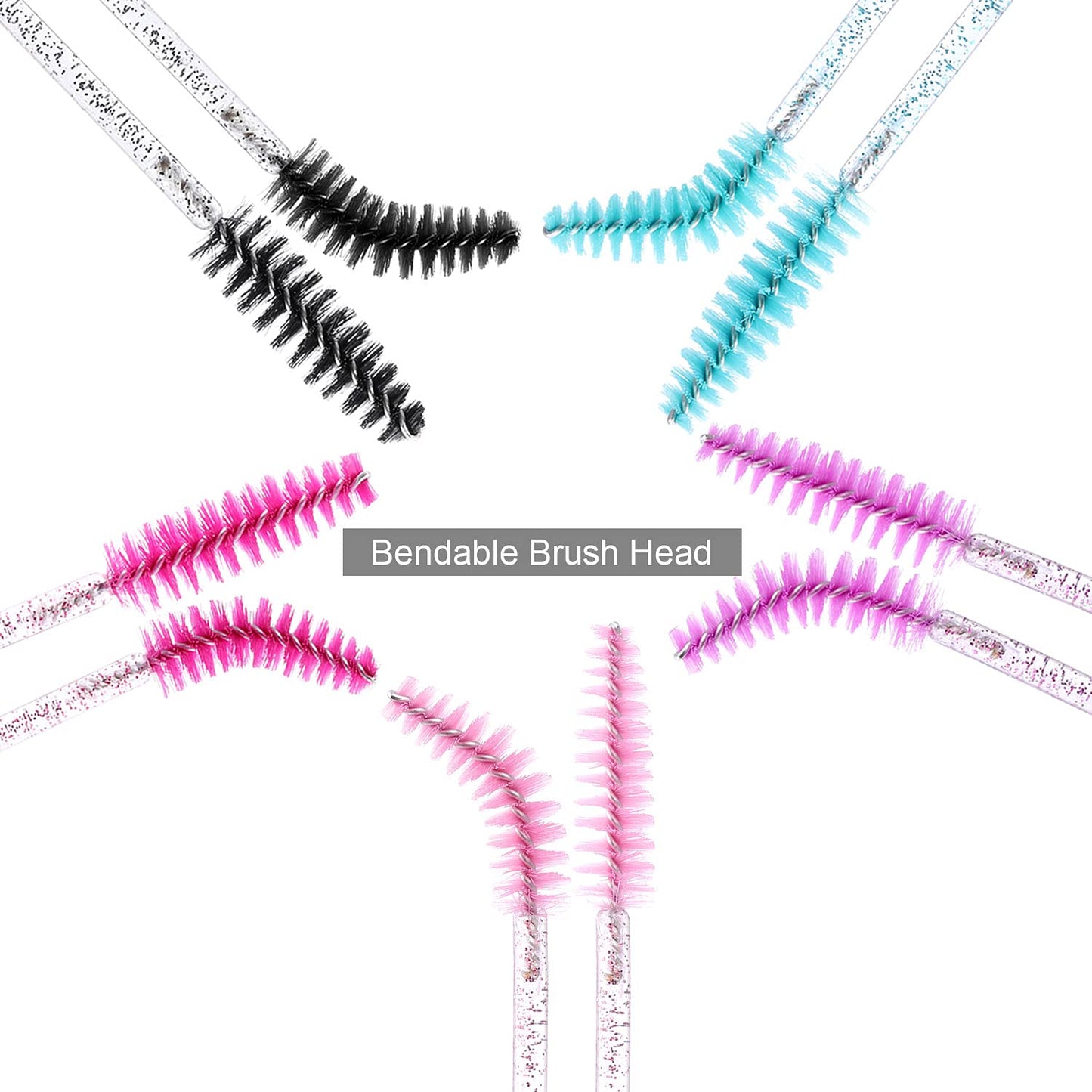 500 Disposable Mascara Wands - Colorful Eyelash Brushes & Spoolies for Extensions