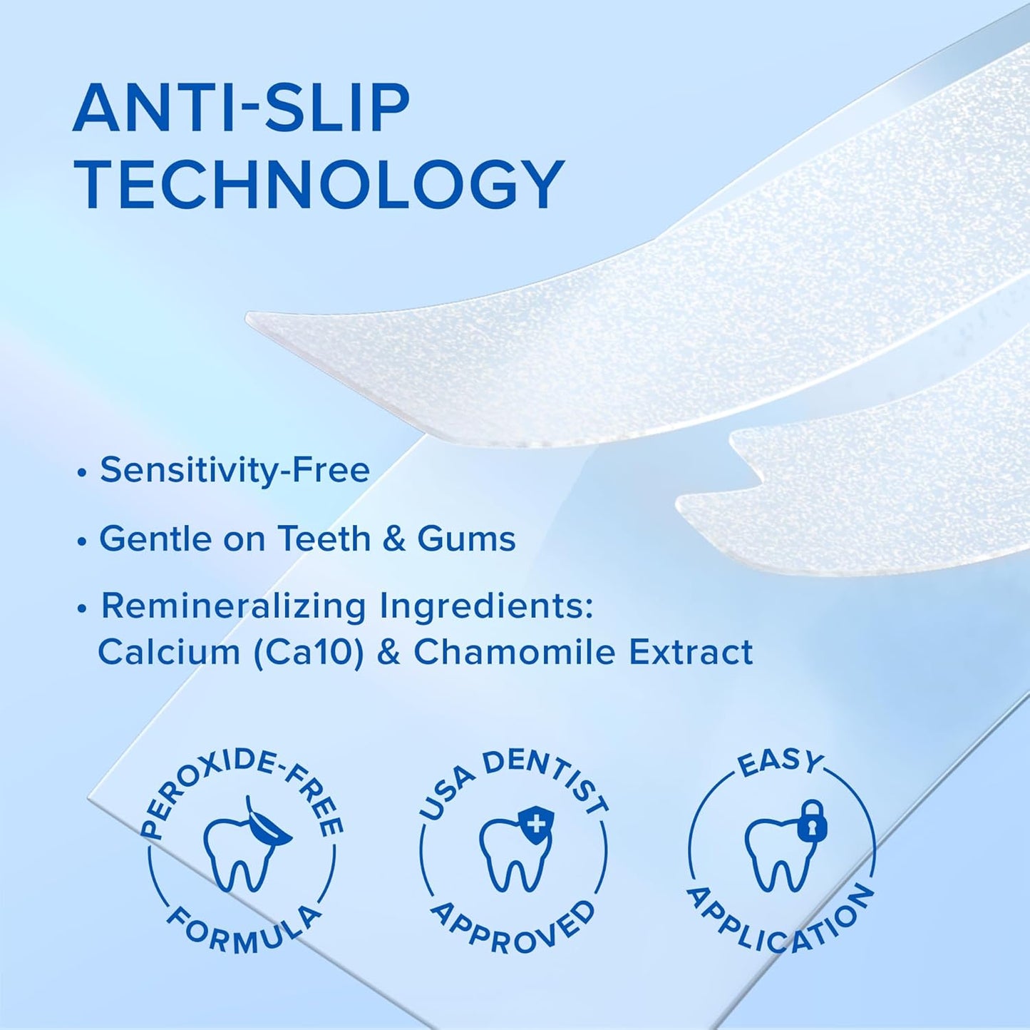 Teeth Whitening Strips with Mint Flavor - Gentle Calcium Formula for Sensitive Teeth - 28 Pack