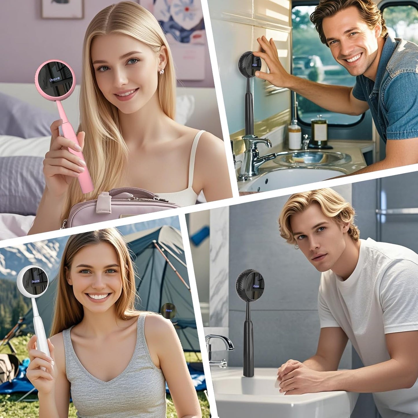 UV Toothbrush Sanitizer Holder – Wall-Mounted Bathroom Accessory for Home & Travel (Black)