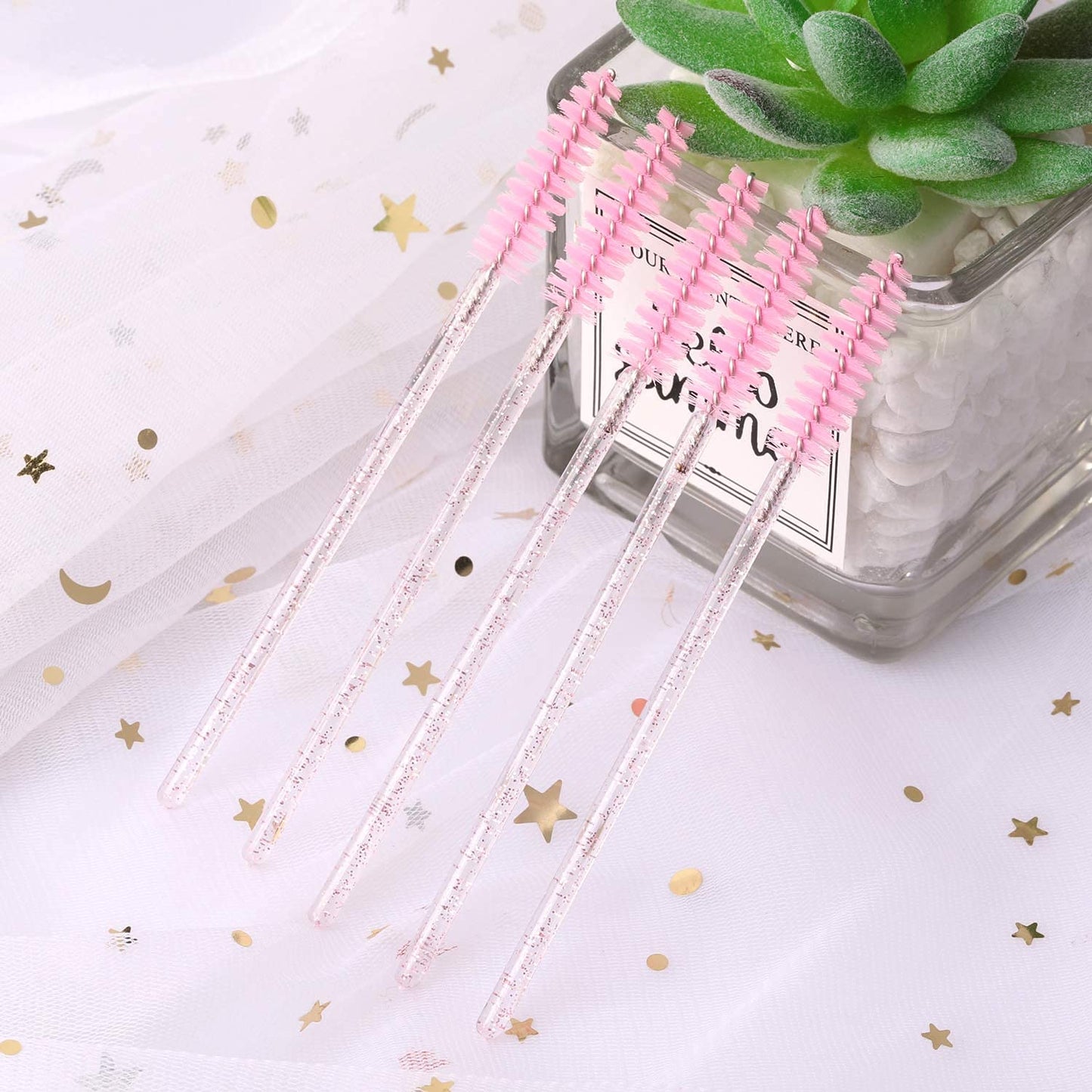 500 Disposable Mascara Wands - Colorful Eyelash Brushes & Spoolies for Extensions