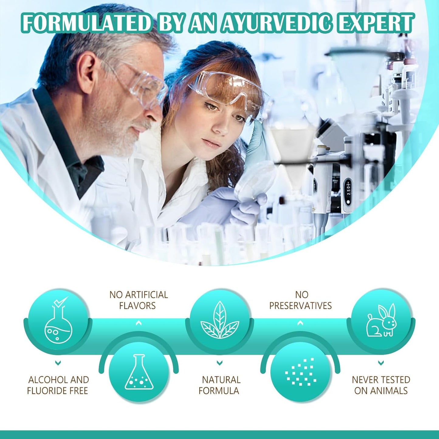 Ayurvedic Coconut Oil Pulling Mouthwash with Mint & Tongue Scraper - 8 Fl. Oz for Fresh Breath & Healthy Gums