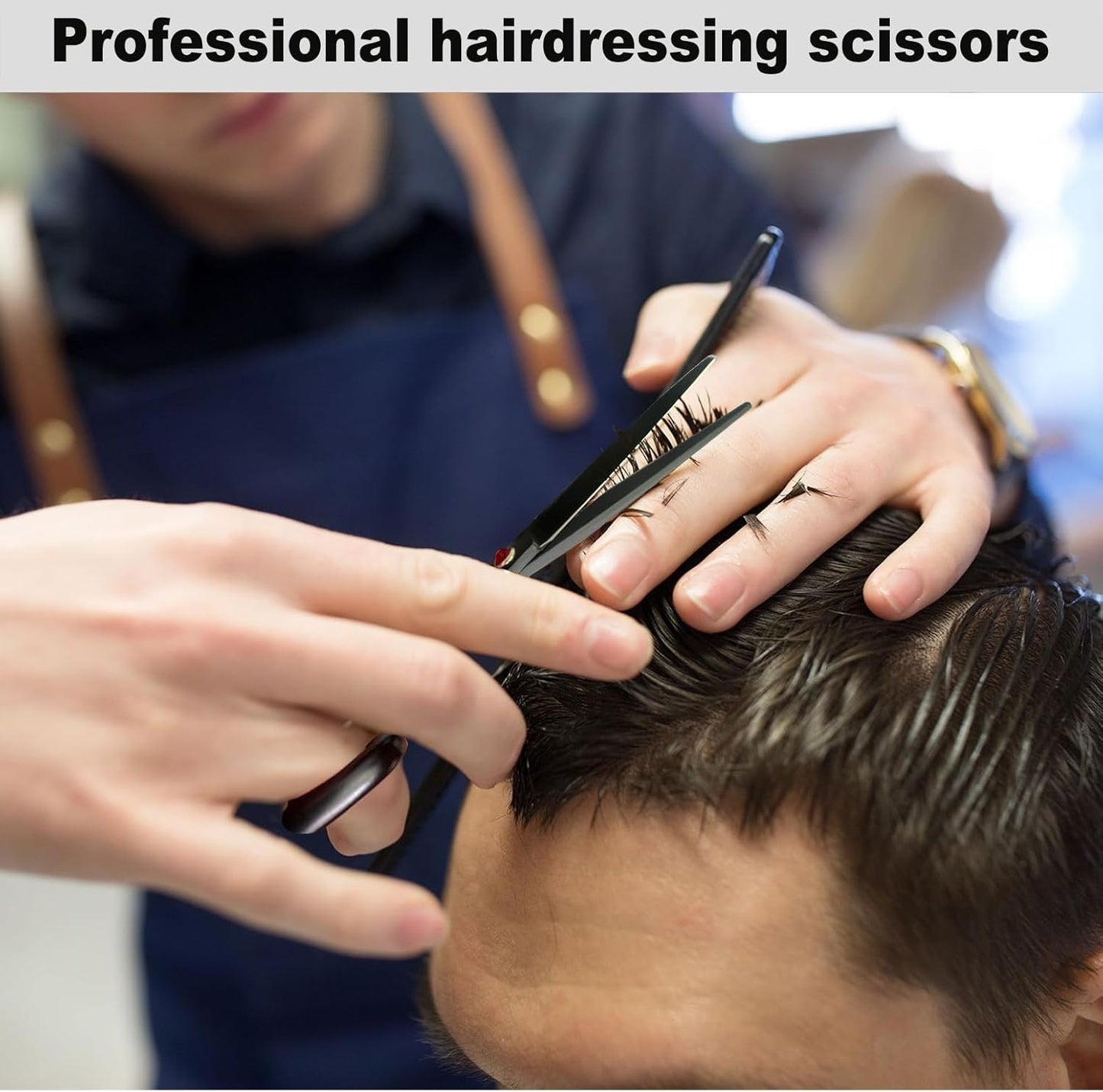 Professional 6-Inch Hair Cutting Shears Set - Barber Scissors & Thinning Shears Kit for Men, Women & Kids (Rainbow Finish)