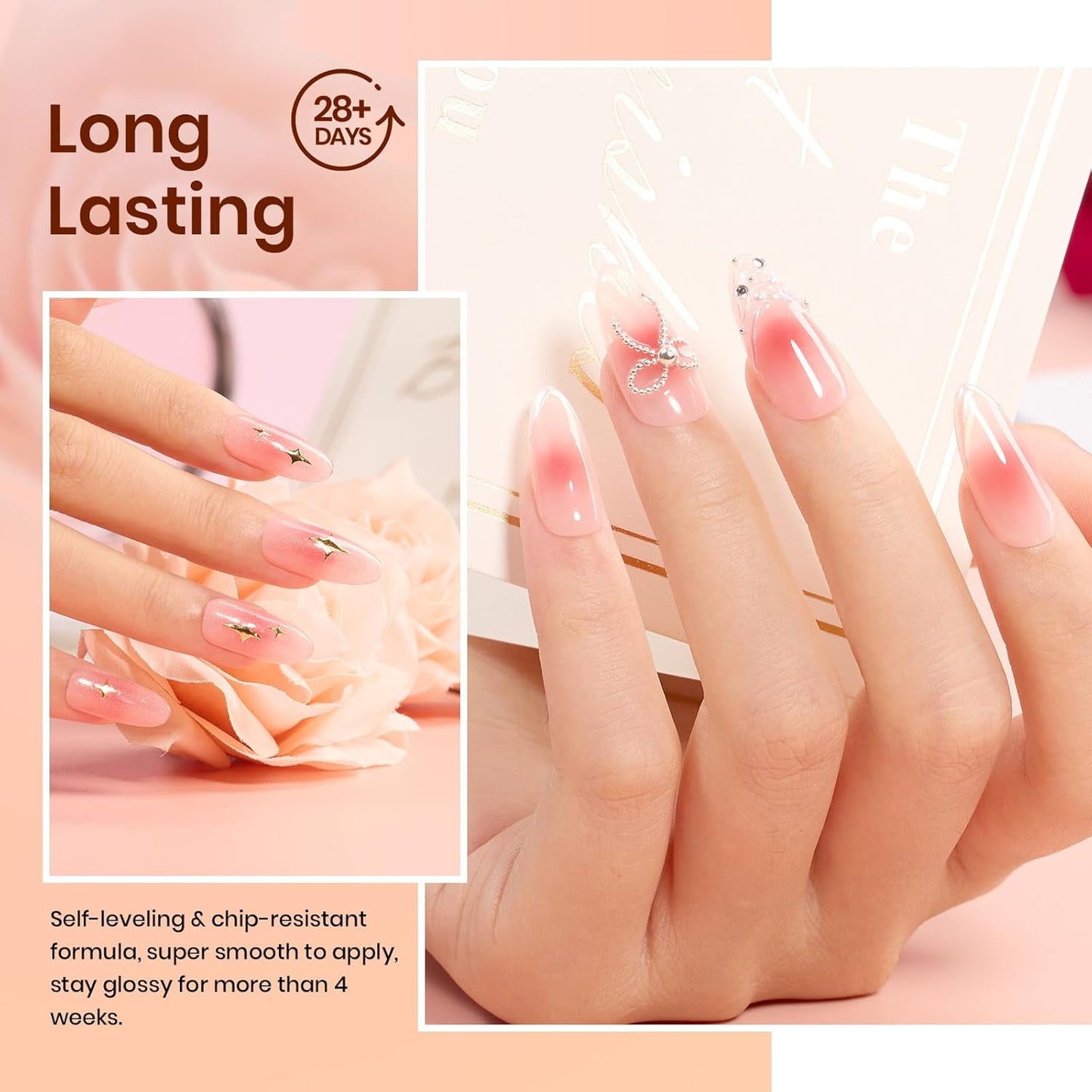 Beetles 6-Pack Fall Gel Nail Polish Set - Brown, Green, Yellow, Burgundy & Glitter - Soak Off UV/LED Manicure Gift for Women