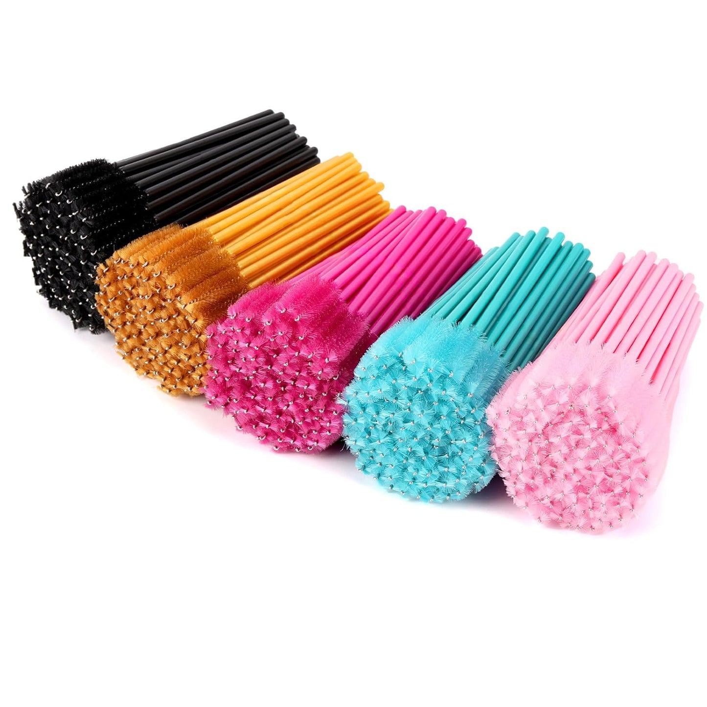500 Disposable Mascara Wands - Colorful Eyelash Brushes & Spoolies for Extensions