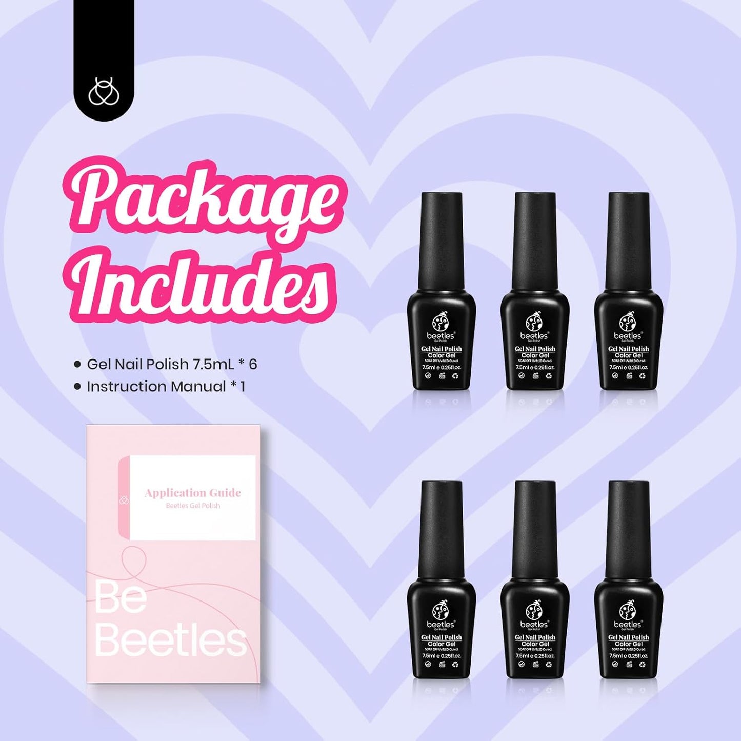 Beetles 6-Pack Fall Gel Nail Polish Set - Brown, Green, Yellow, Burgundy & Glitter - Soak Off UV/LED Manicure Gift for Women