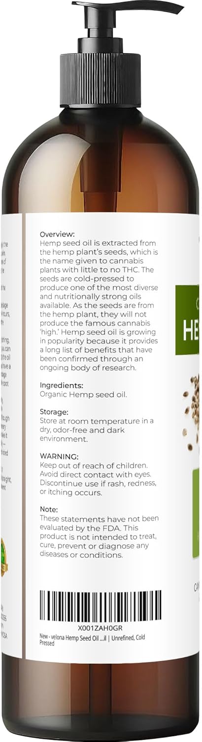 Organic Pumpkin Seed Oil - 8 Fl Oz | 100% Pure Cold Pressed Carrier Oil for Cooking & Skin Care