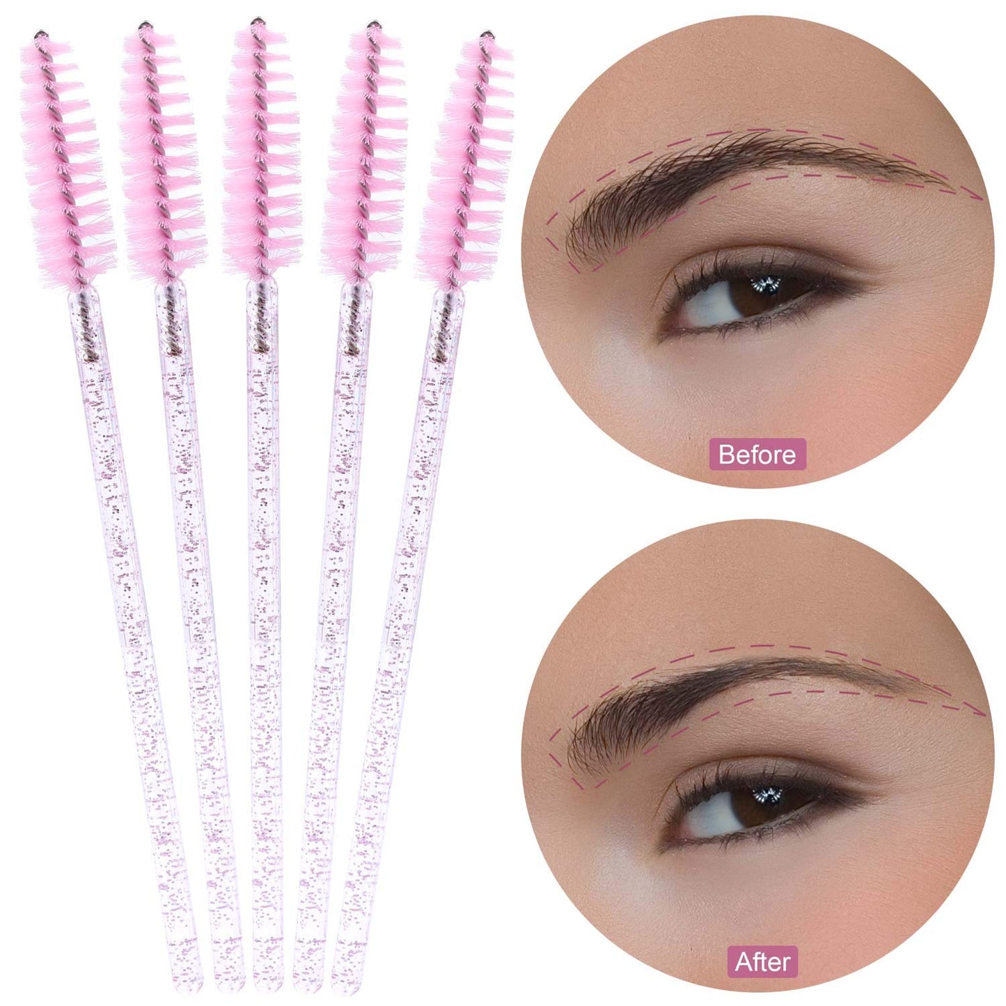 500 Disposable Mascara Wands - Colorful Eyelash Brushes & Spoolies for Extensions