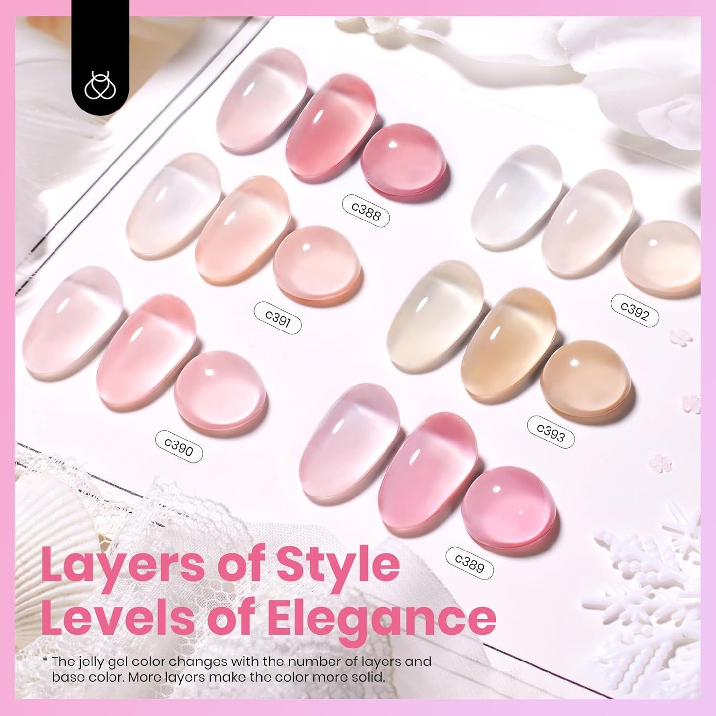 Beetles 6-Pack Fall Gel Nail Polish Set - Brown, Green, Yellow, Burgundy & Glitter - Soak Off UV/LED Manicure Gift for Women