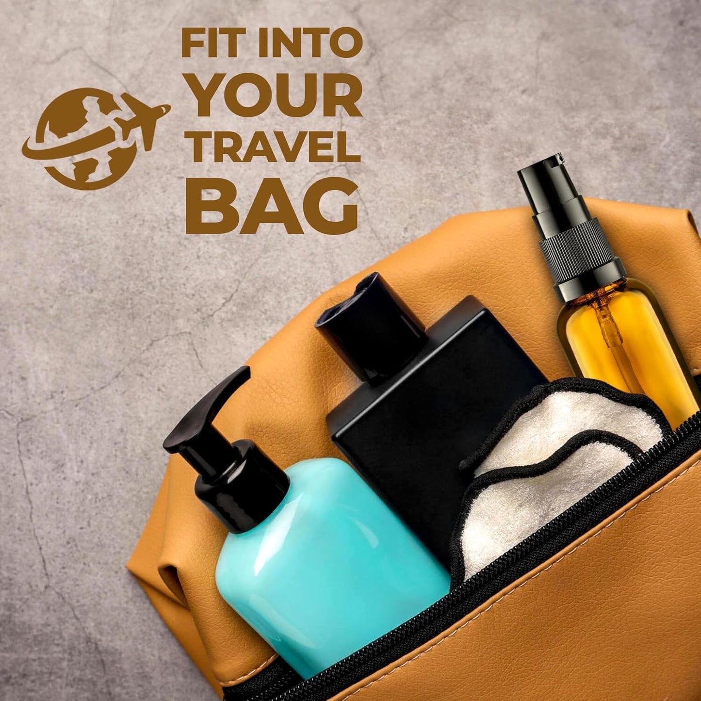 30ml Amber Glass Pump Bottles - 3 Pack Refillable Containers for Lotion & Essential Oils