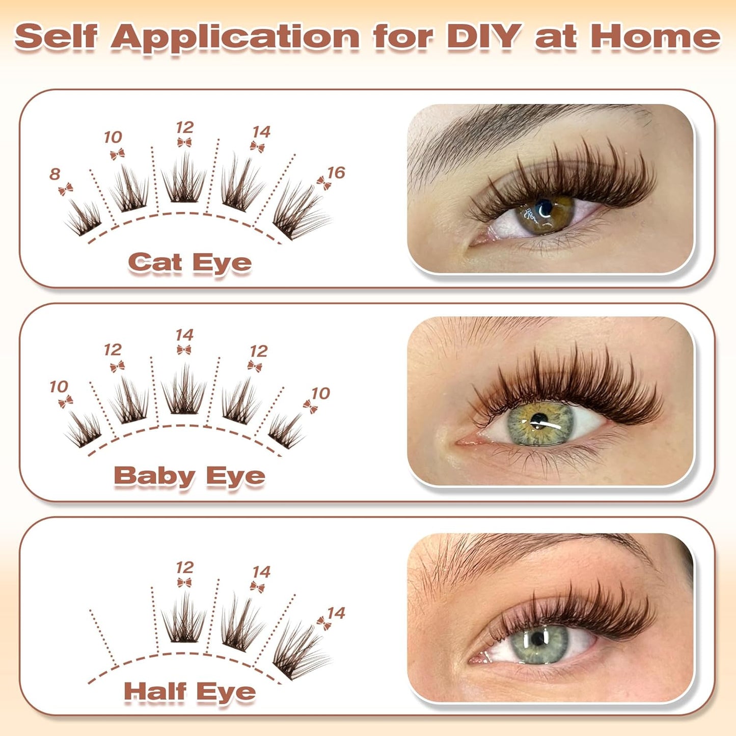 Manga Eyelash Clusters - Natural Look Anime Lash Extensions (8-16MM) for Beginners
