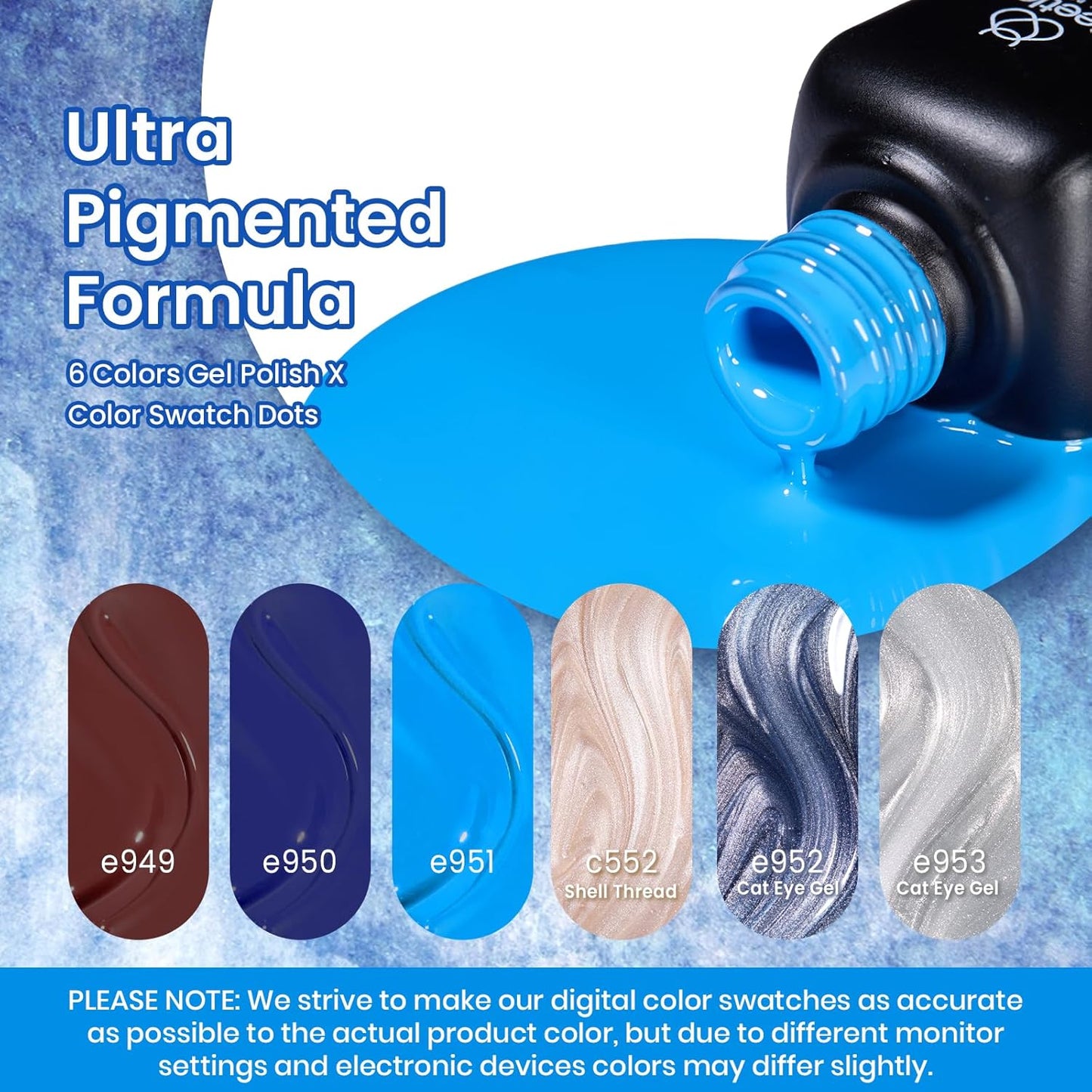 Beetles 6-Pack Fall Gel Nail Polish Set - Brown, Green, Yellow, Burgundy & Glitter - Soak Off UV/LED Manicure Gift for Women