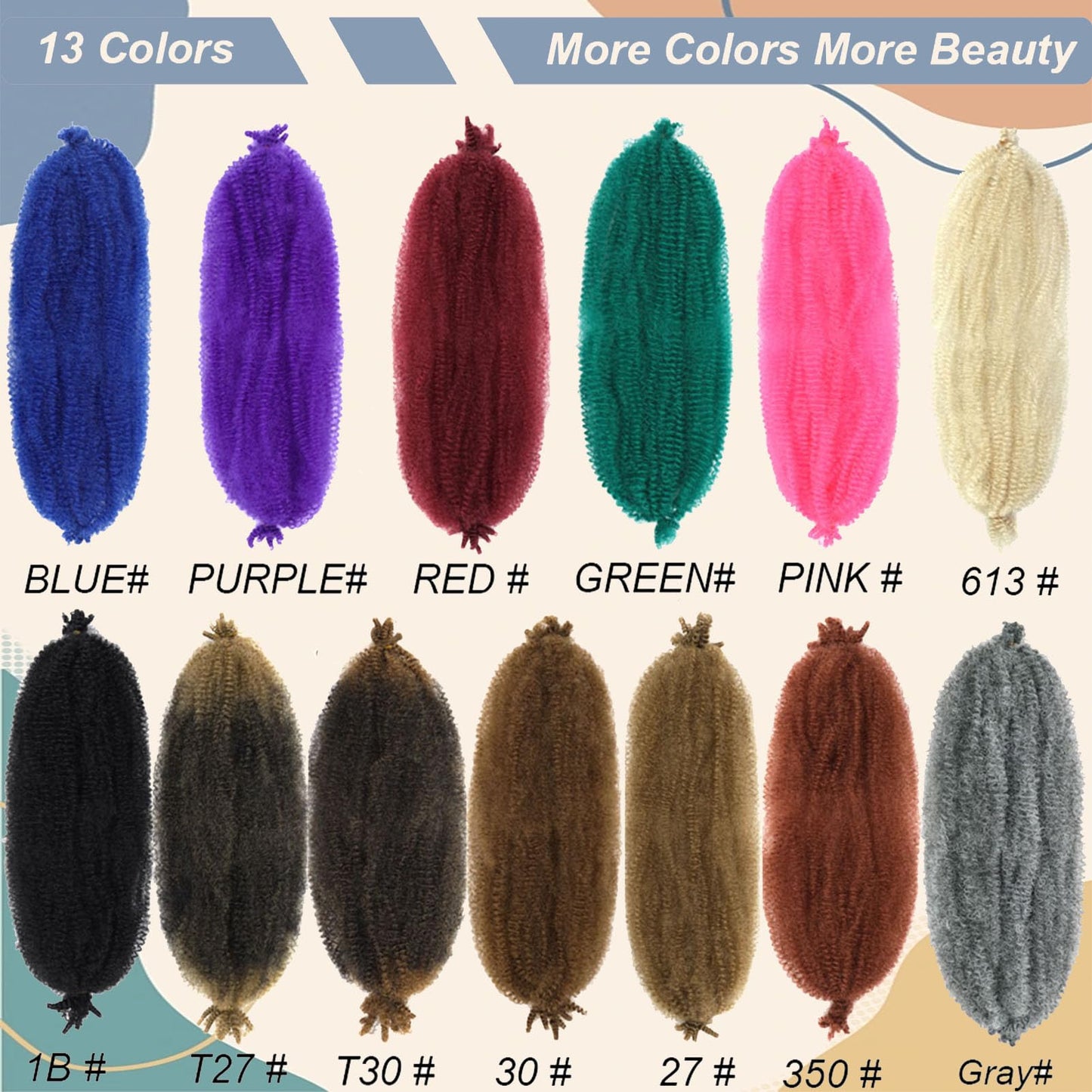 BAOTA Ginger Marley Hair 16 Inch 3 Packs Pre Separated Afro Twist Hair Copper Red Marley Twist Braiding Hair Wrapping Hair for Locs Pre Fluffed Cuban Twist Hair