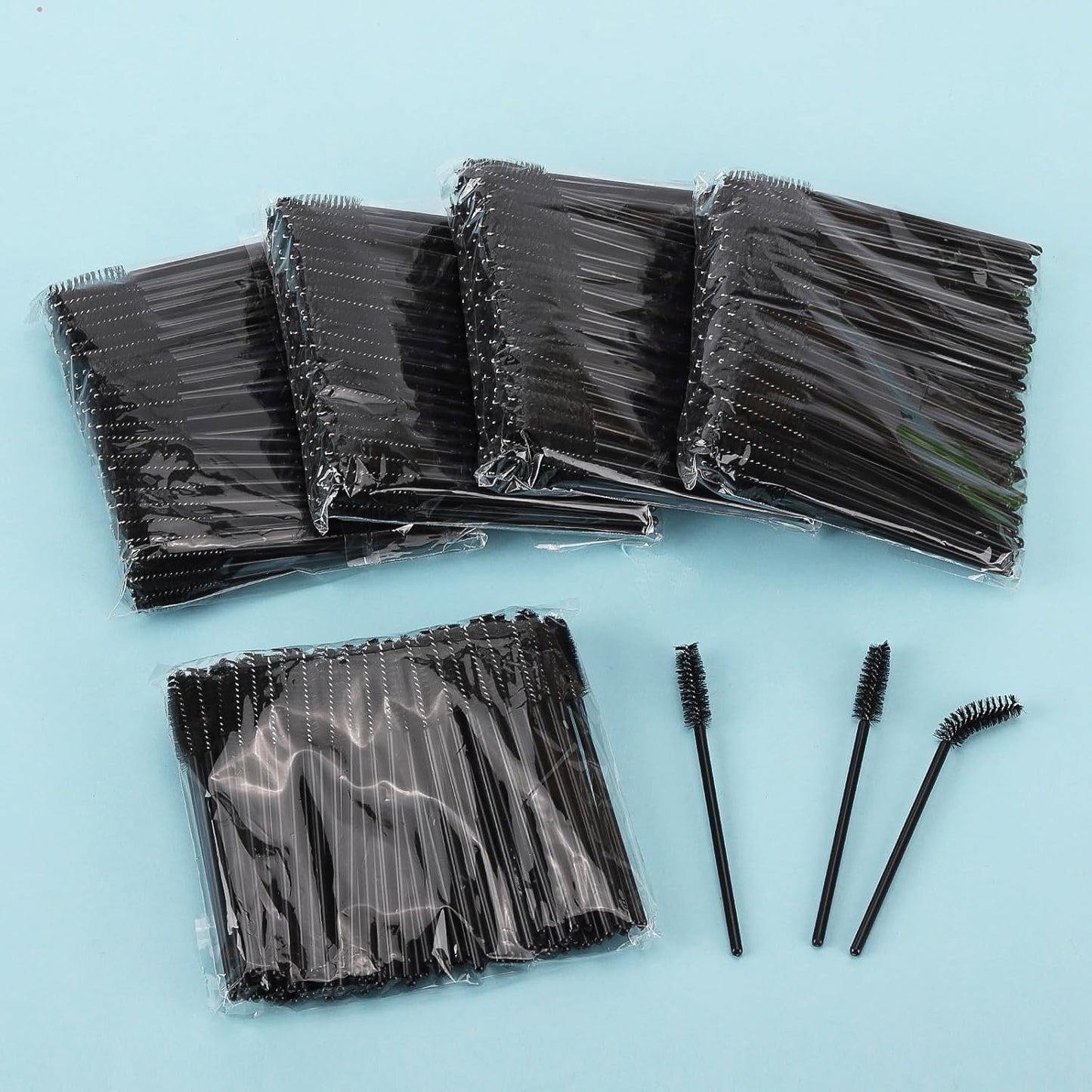 500 Disposable Mascara Wands - Colorful Eyelash Brushes & Spoolies for Extensions