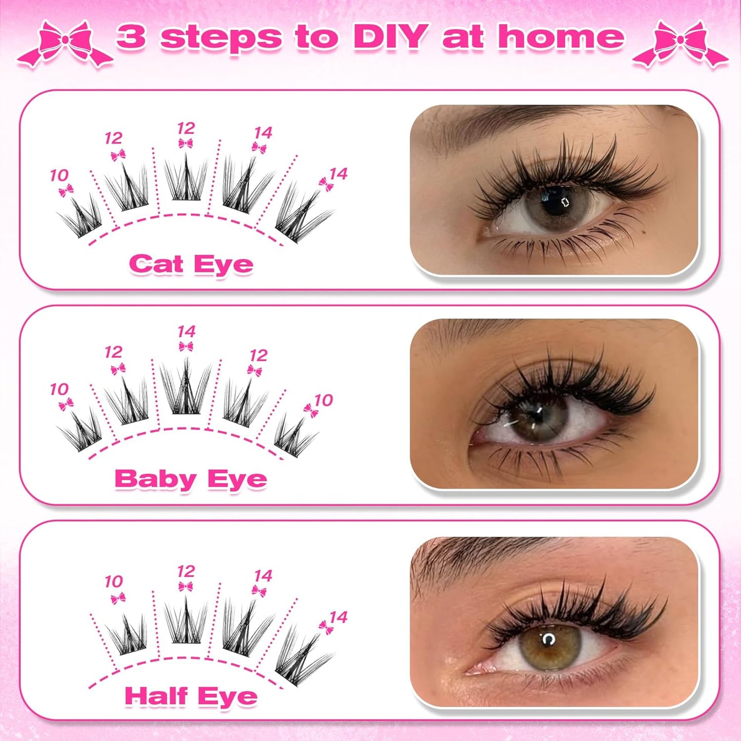 Manga Eyelash Clusters - Natural Look Anime Lash Extensions (8-16MM) for Beginners