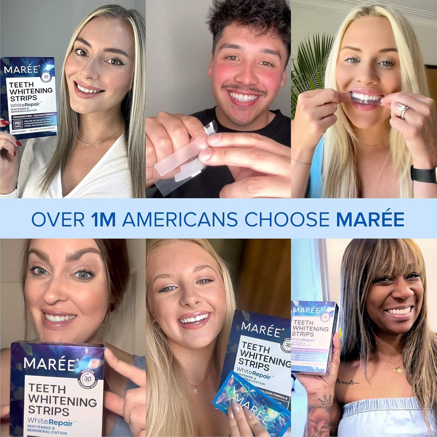 Teeth Whitening Strips with Mint Flavor - Gentle Calcium Formula for Sensitive Teeth - 28 Pack