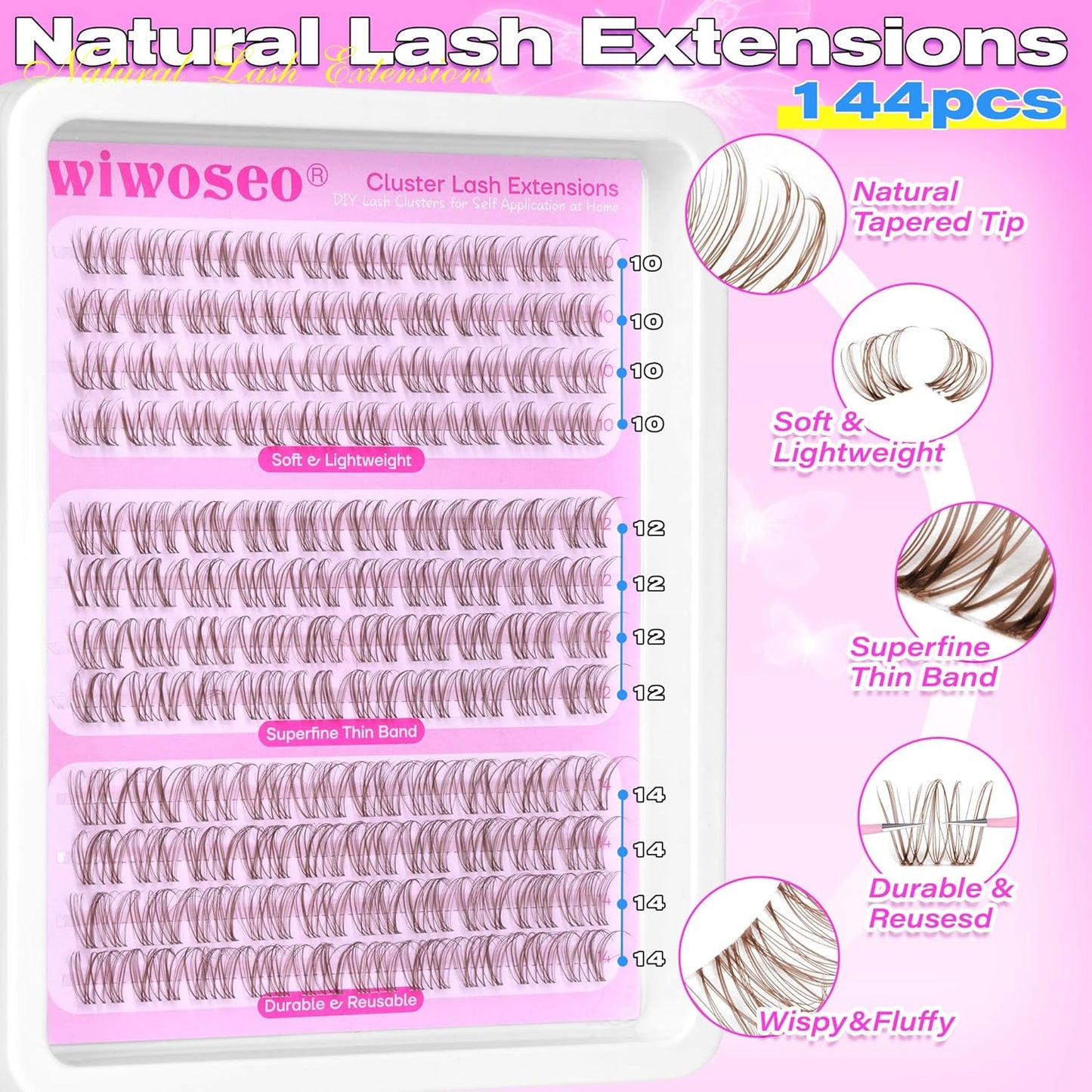 Manga Eyelash Clusters - Natural Look Anime Lash Extensions (8-16MM) for Beginners
