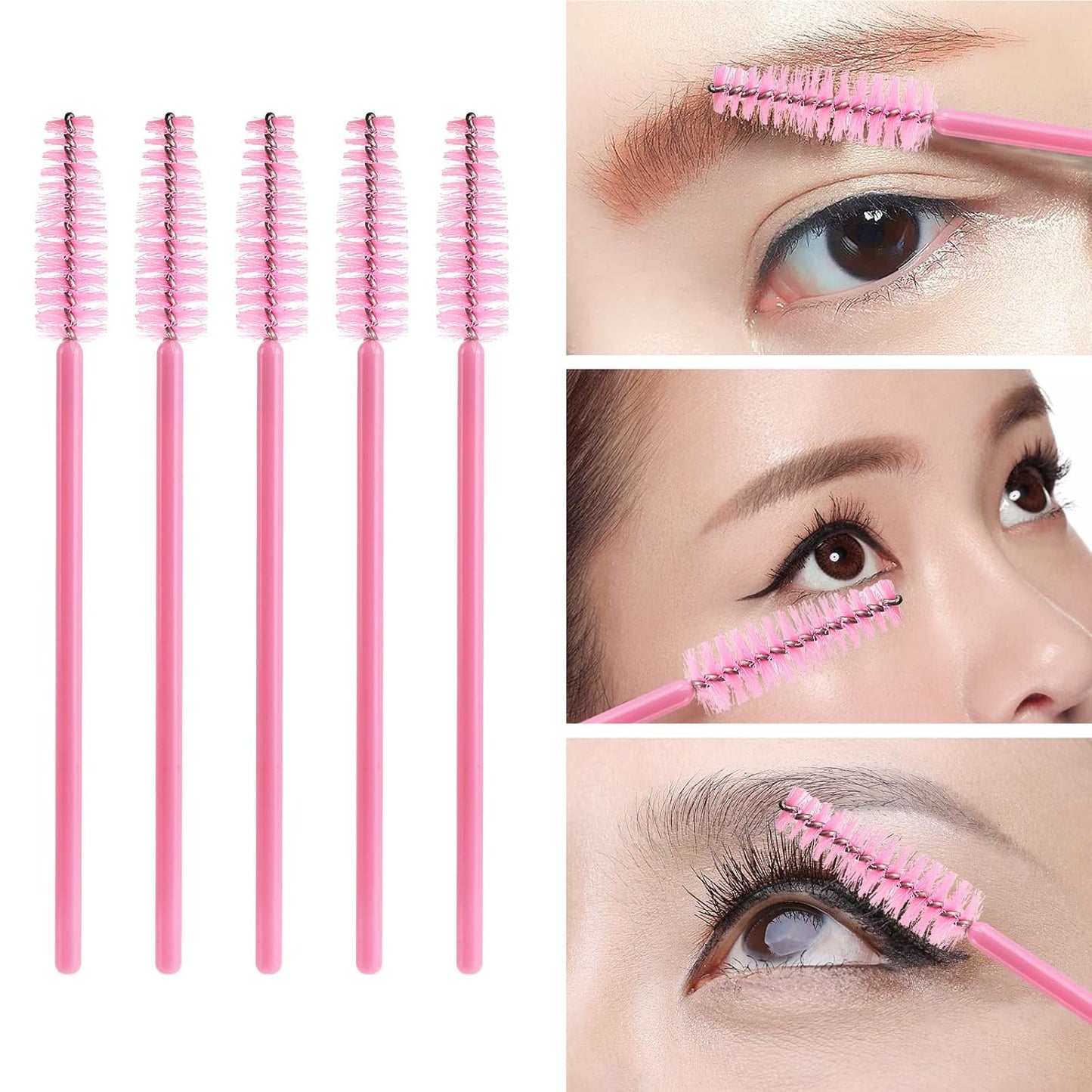 500 Disposable Mascara Wands - Colorful Eyelash Brushes & Spoolies for Extensions